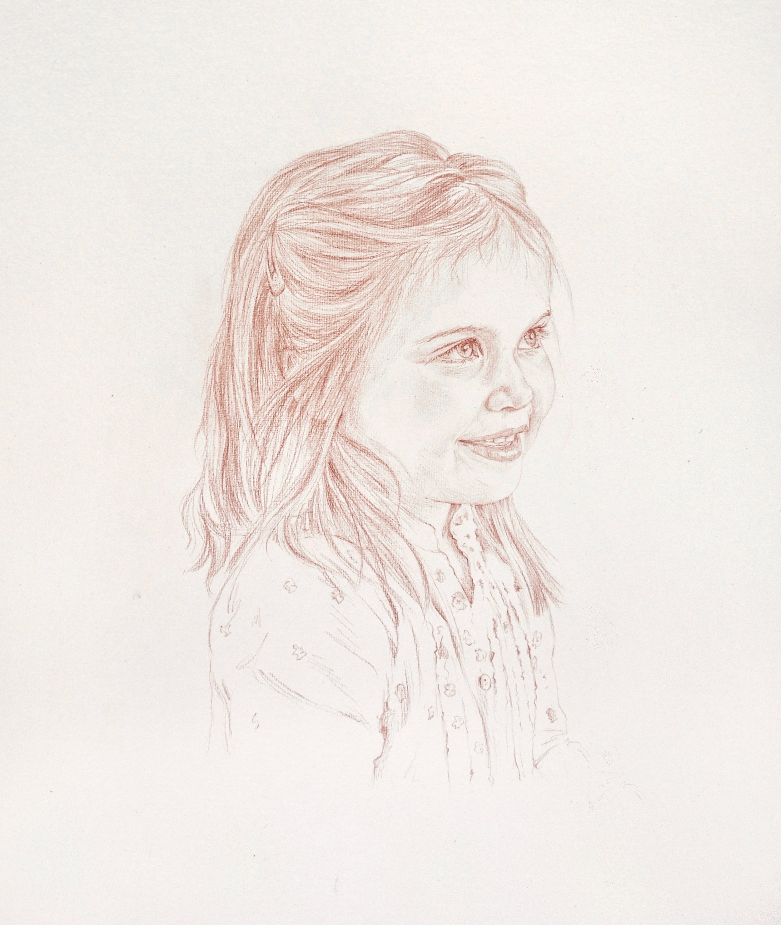 Girl, conte crayon on white paper