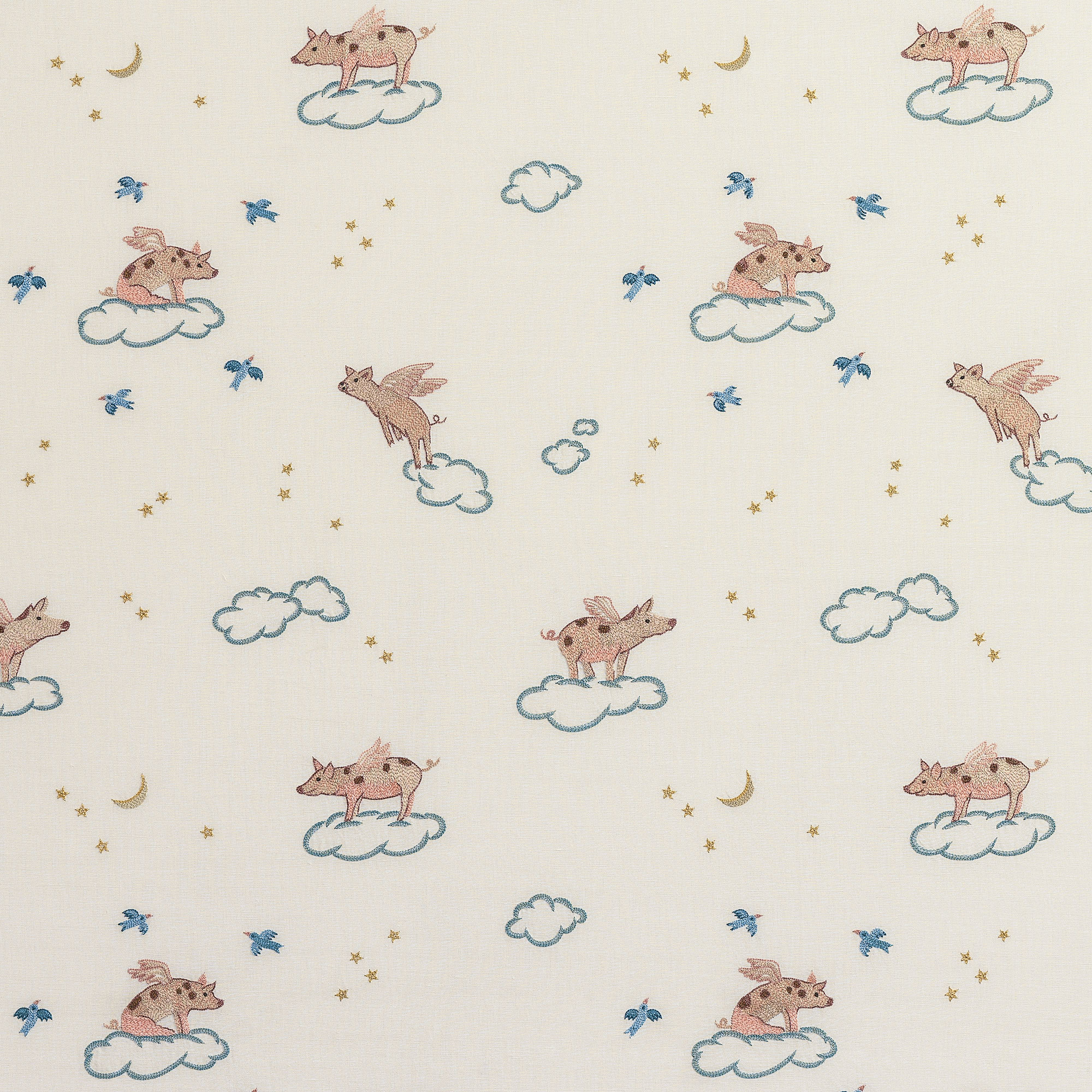 "Pigs Might Fly" textile design