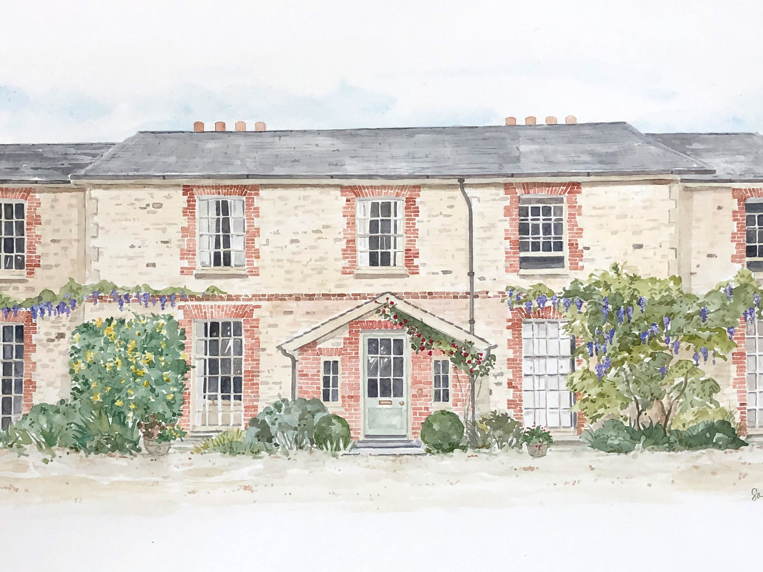 Country House, Oxfordshire. Watercolour