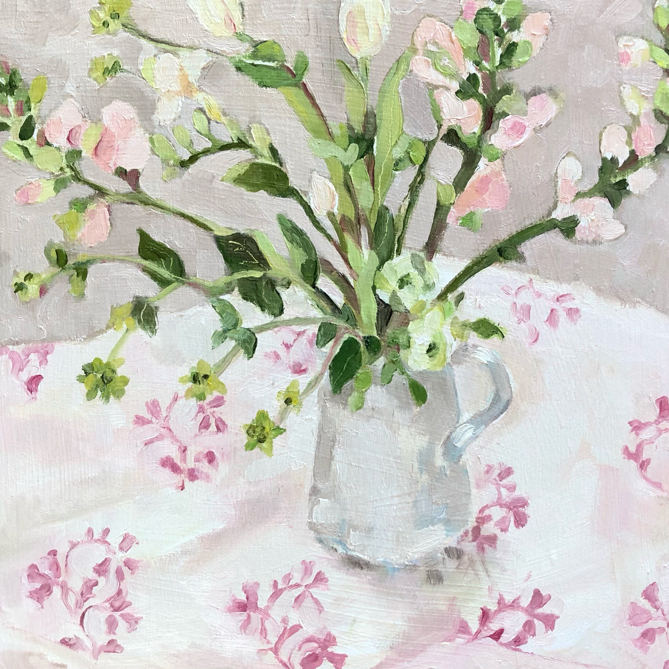 Spring Flowers II, oil on board, 20 x 20cm, sold