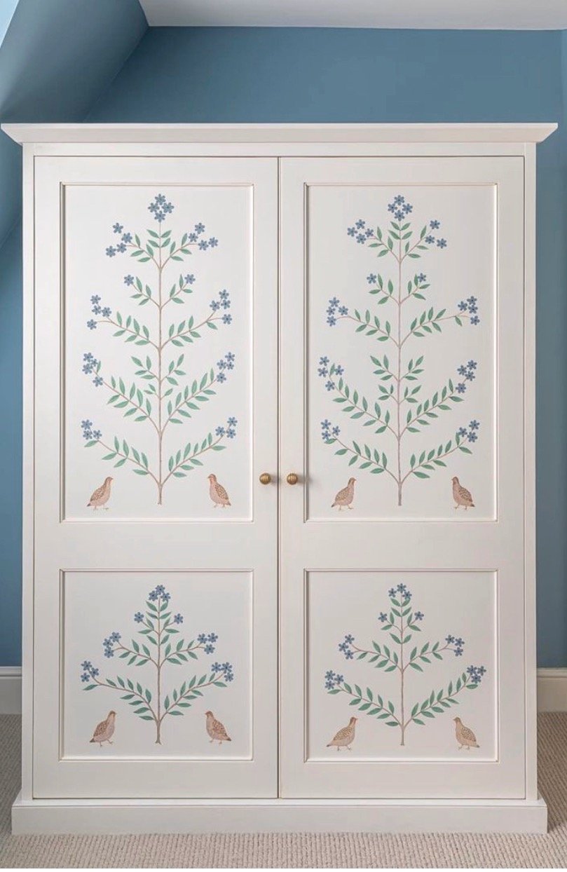 Handpainted cupboard for Leonora Birts Interior Design