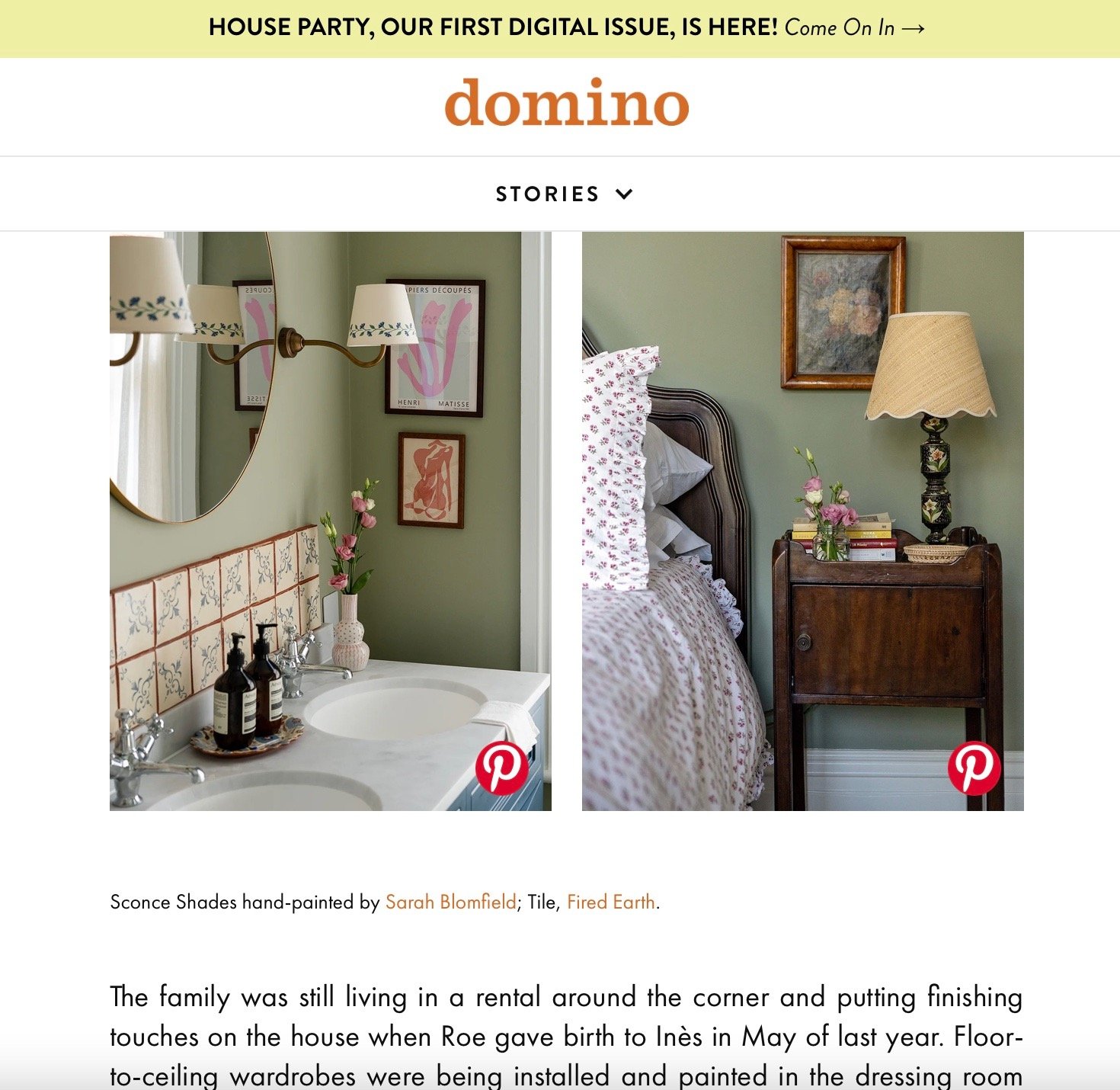 Louise Roe's London home featured online in Domino magazine February 2022