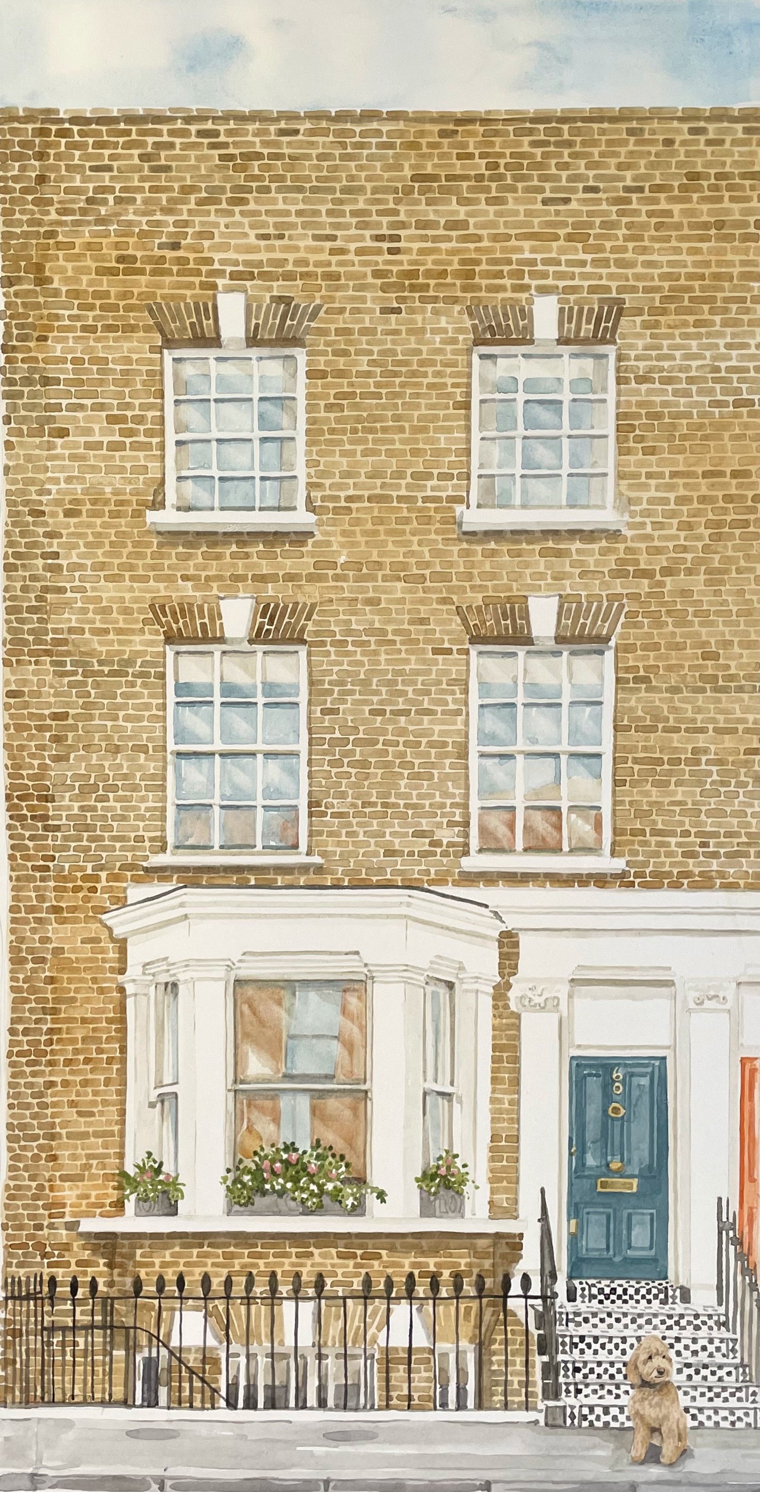  Nel’s house in London, watercolour 