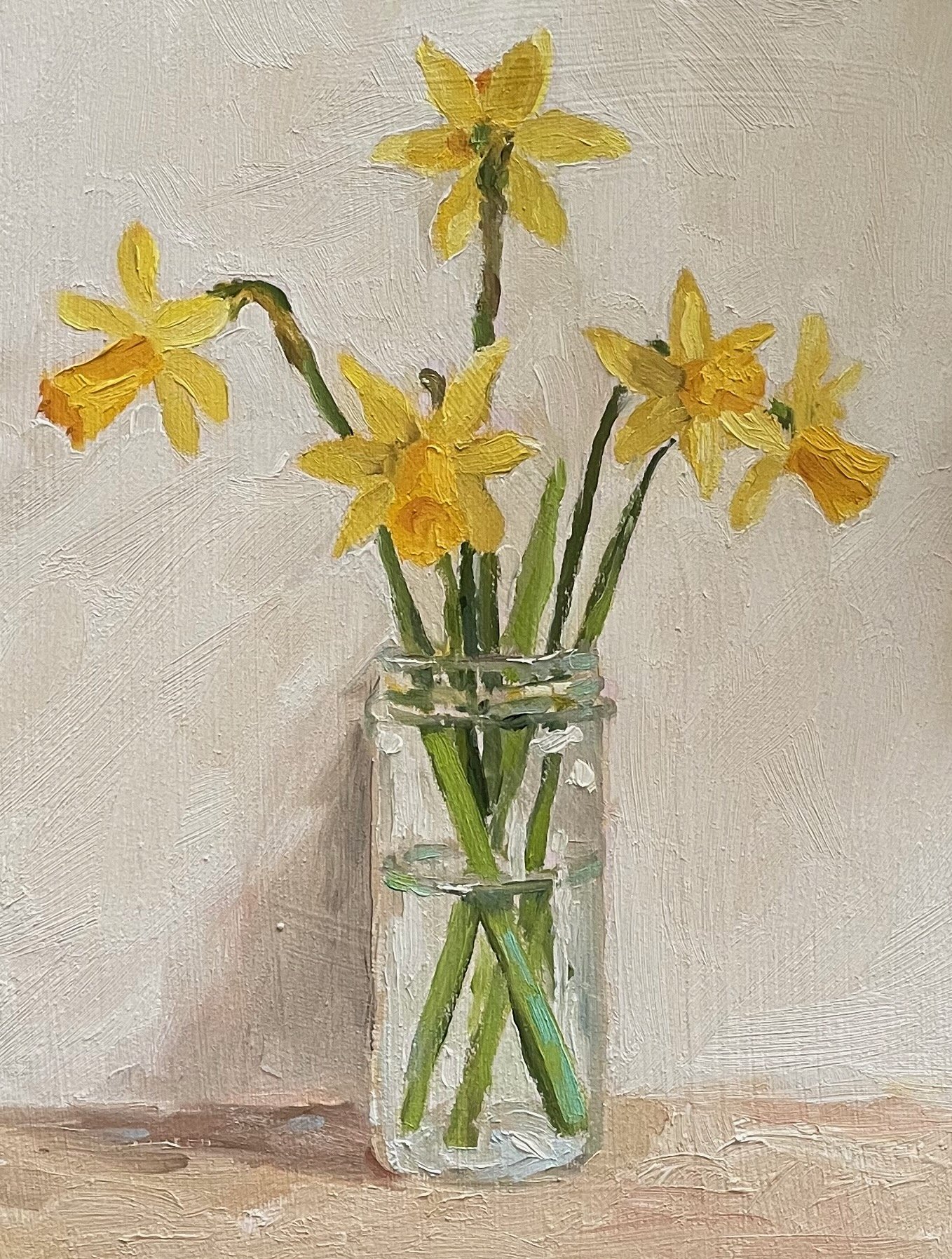 Daffodils in a spice jar