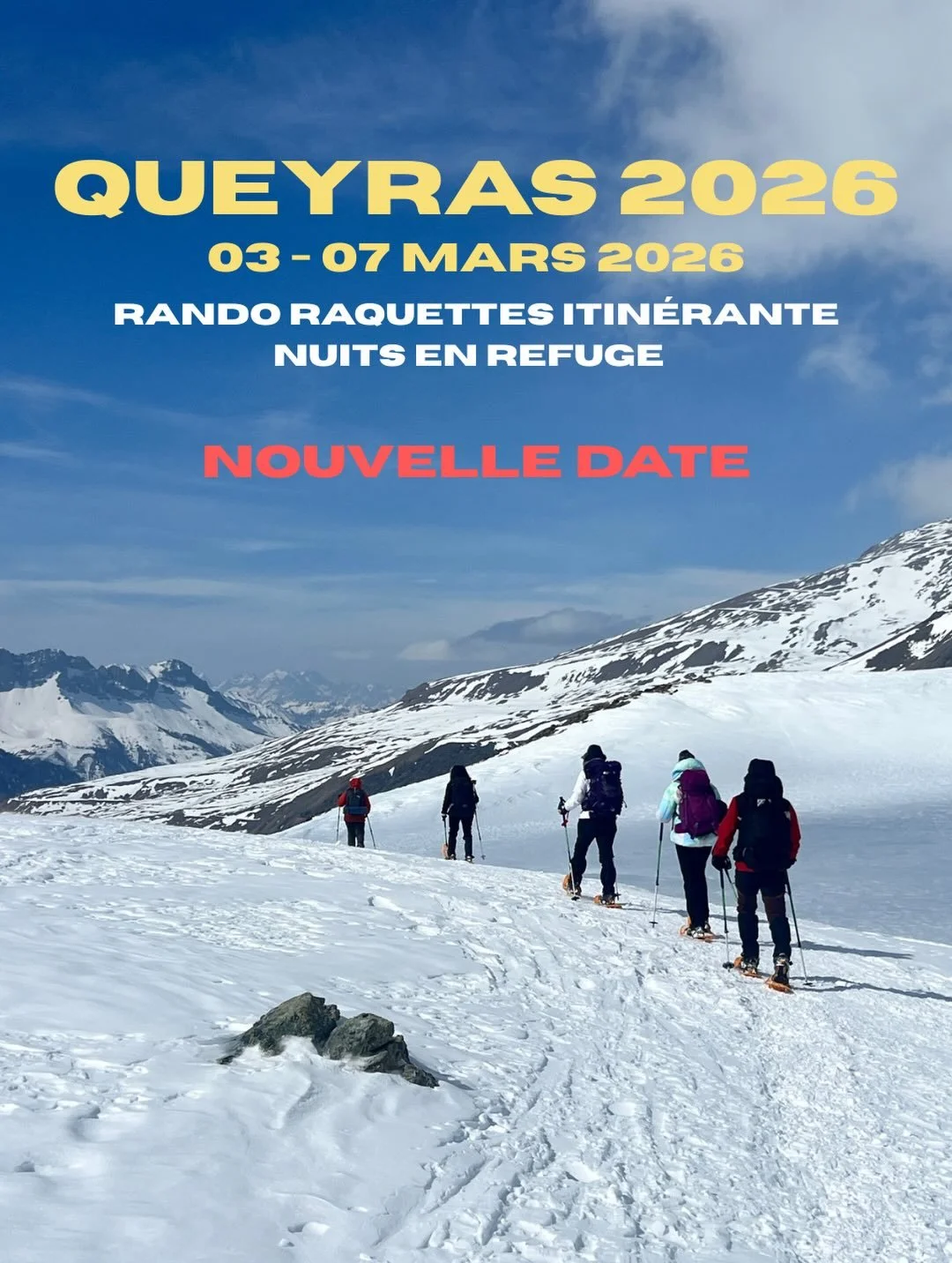 Je viens d&rsquo;ajouter une nouvelle date de s&eacute;jour dans le Queyras en mars vu le succ&egrave;s de l&rsquo;&eacute;dition de f&eacute;vrier. 

Tous les feux sont encore au vert : refuges disponibles, trains accessibles. 

Envie de te lancer d