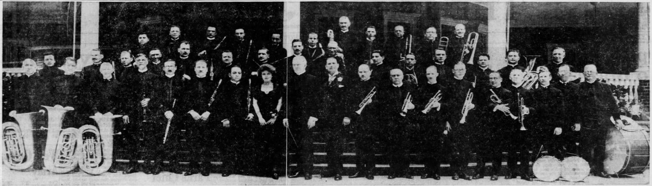 The Conway Band, ca. 1923-1924, from the Ithaca Journal, November 12, 1955