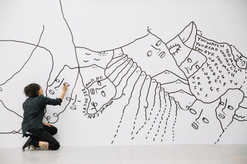  Shantell Martin,  Someday We Can , Albright-Knox Art Gallery, 2017. Photo: Connie Tsang. 