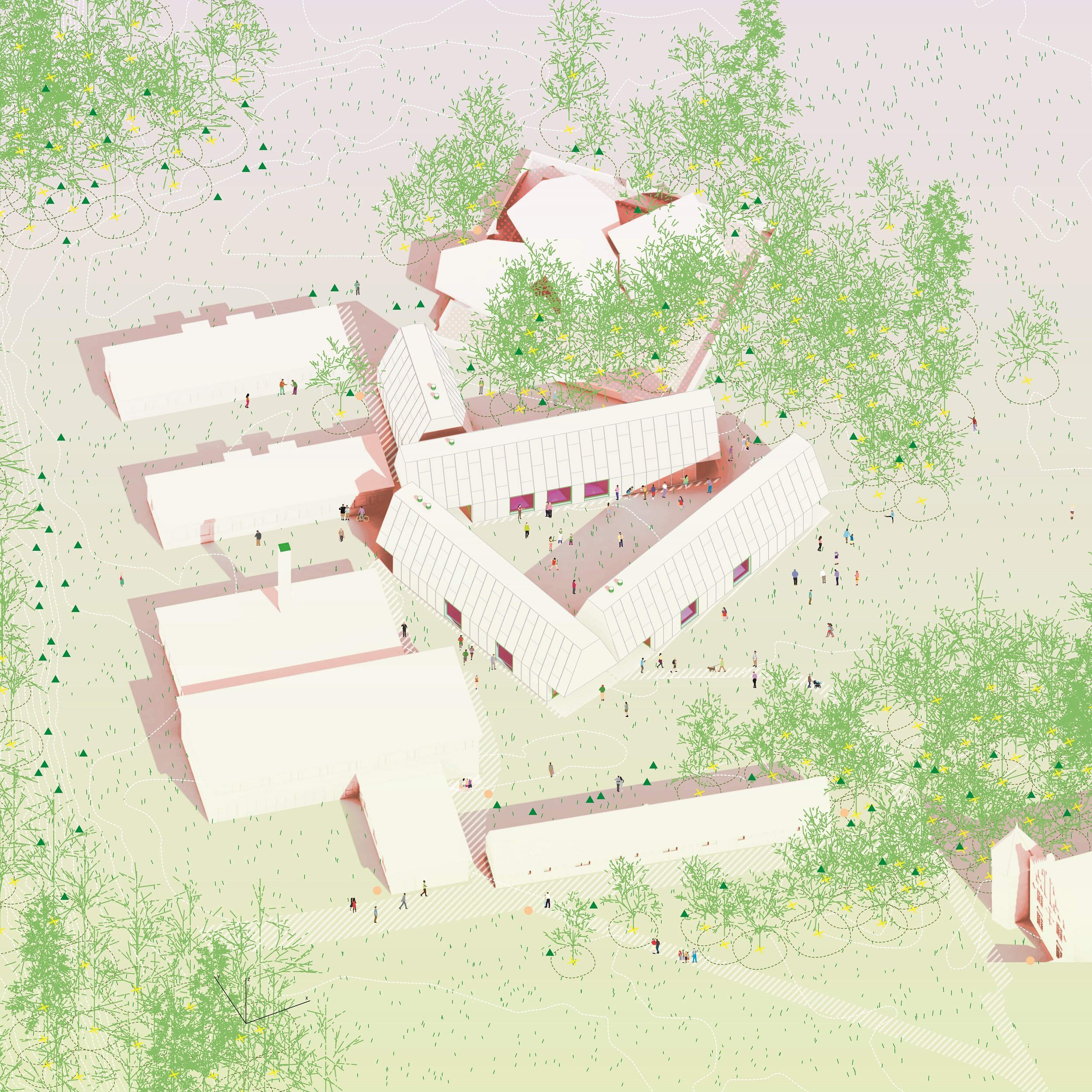 MOS Architects, School No. 1, Krabbesholm Højskole, Skive, Denmark, 2012. Drawing courtesy the architects.