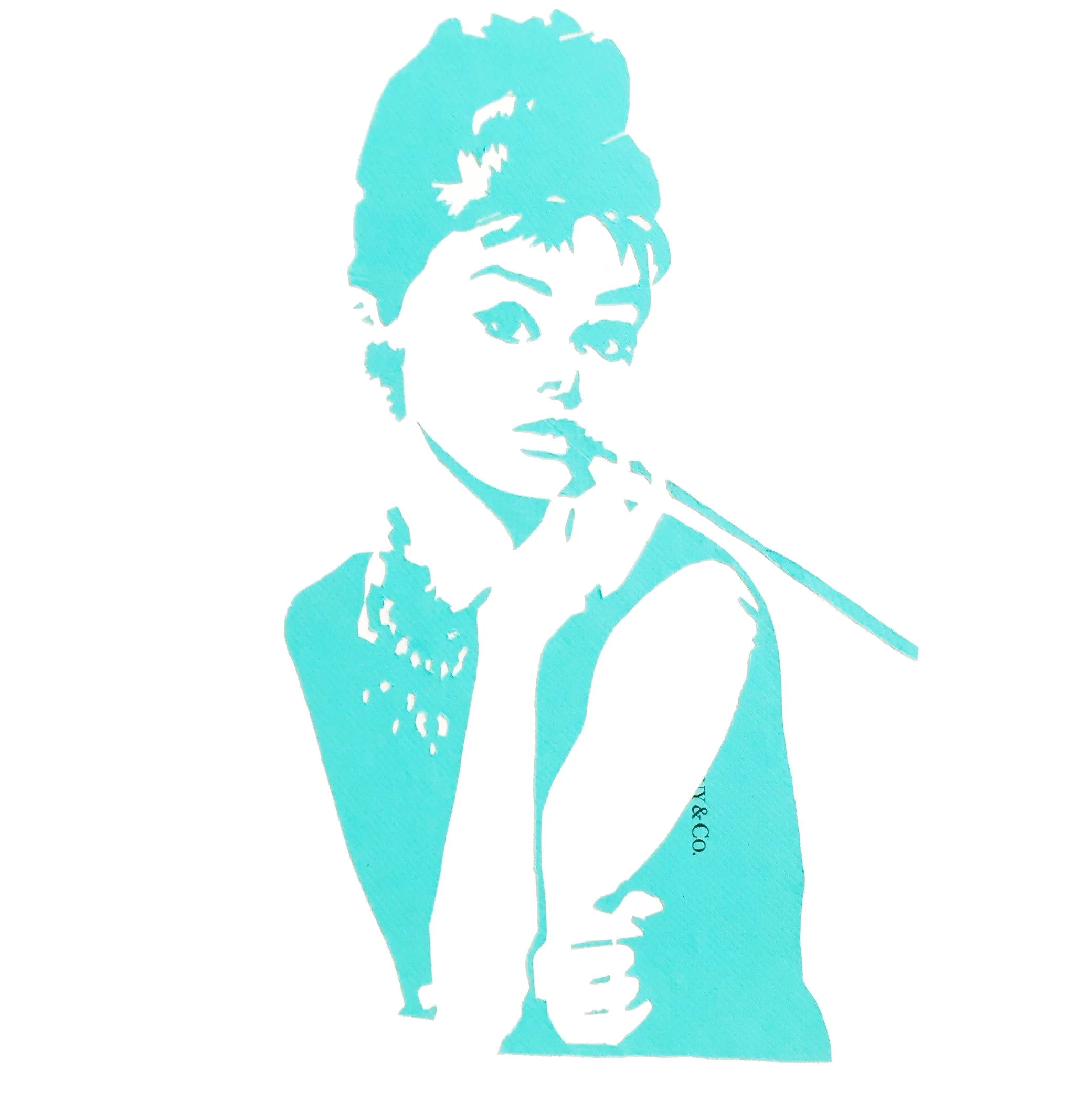 Audrey Hepburn, Beakfast at Tiffany's, Tiffany Blue Bag, Original Artwork, Portraits