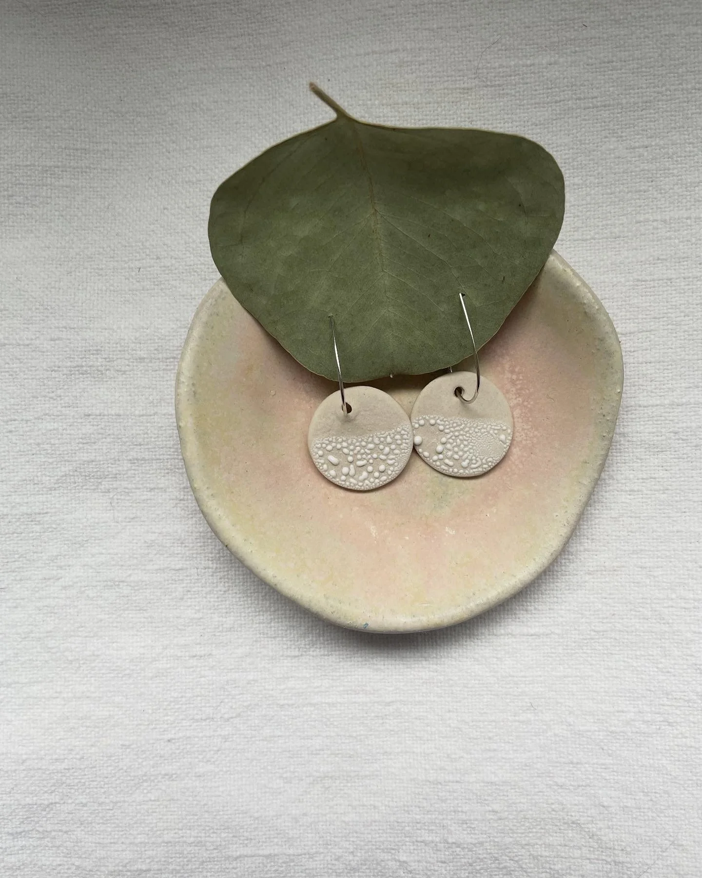 White Crackle Earring