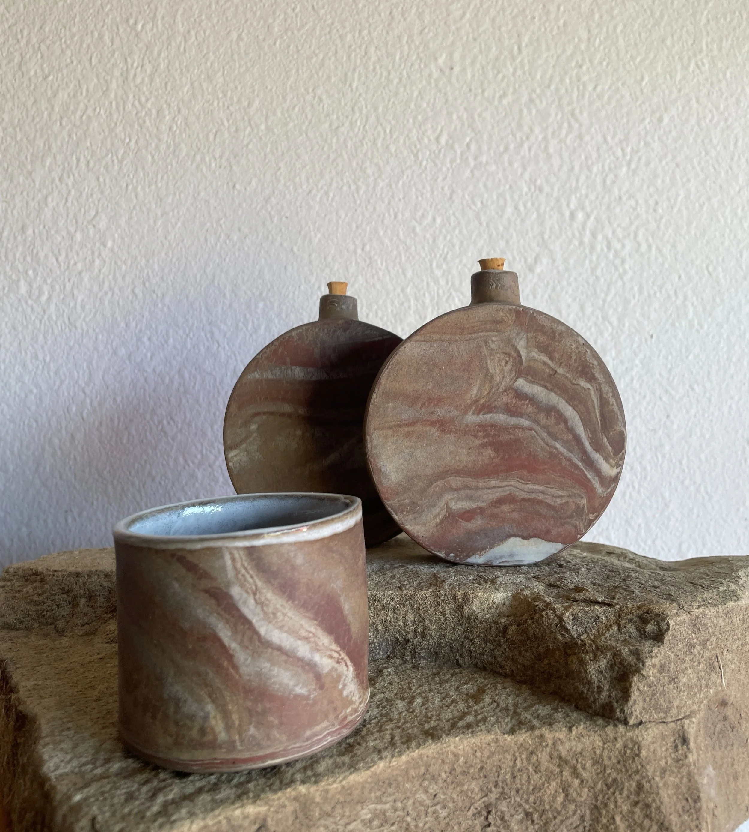 Marbled Flask + Tumbler
