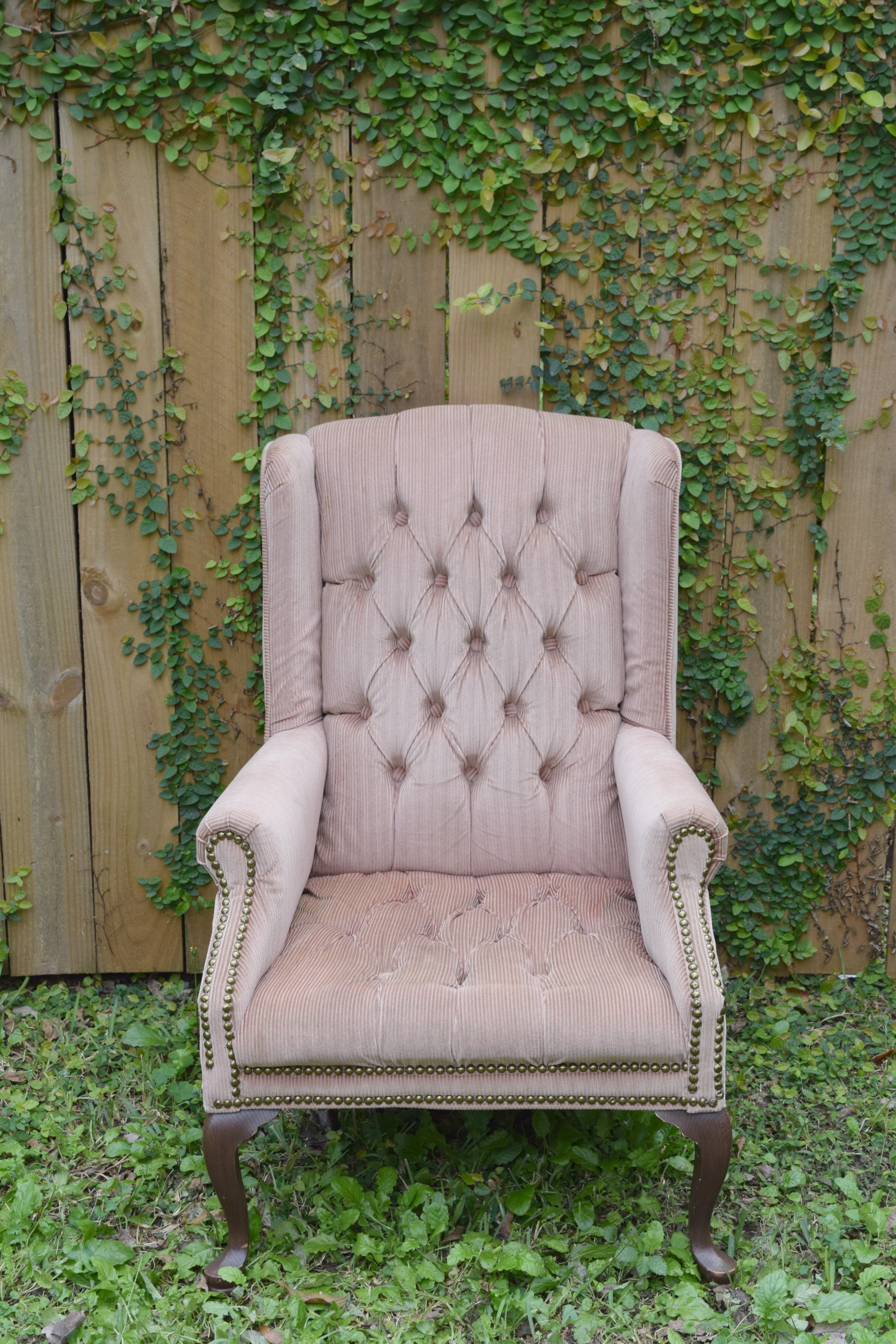  PINK WING BACK CHAIR