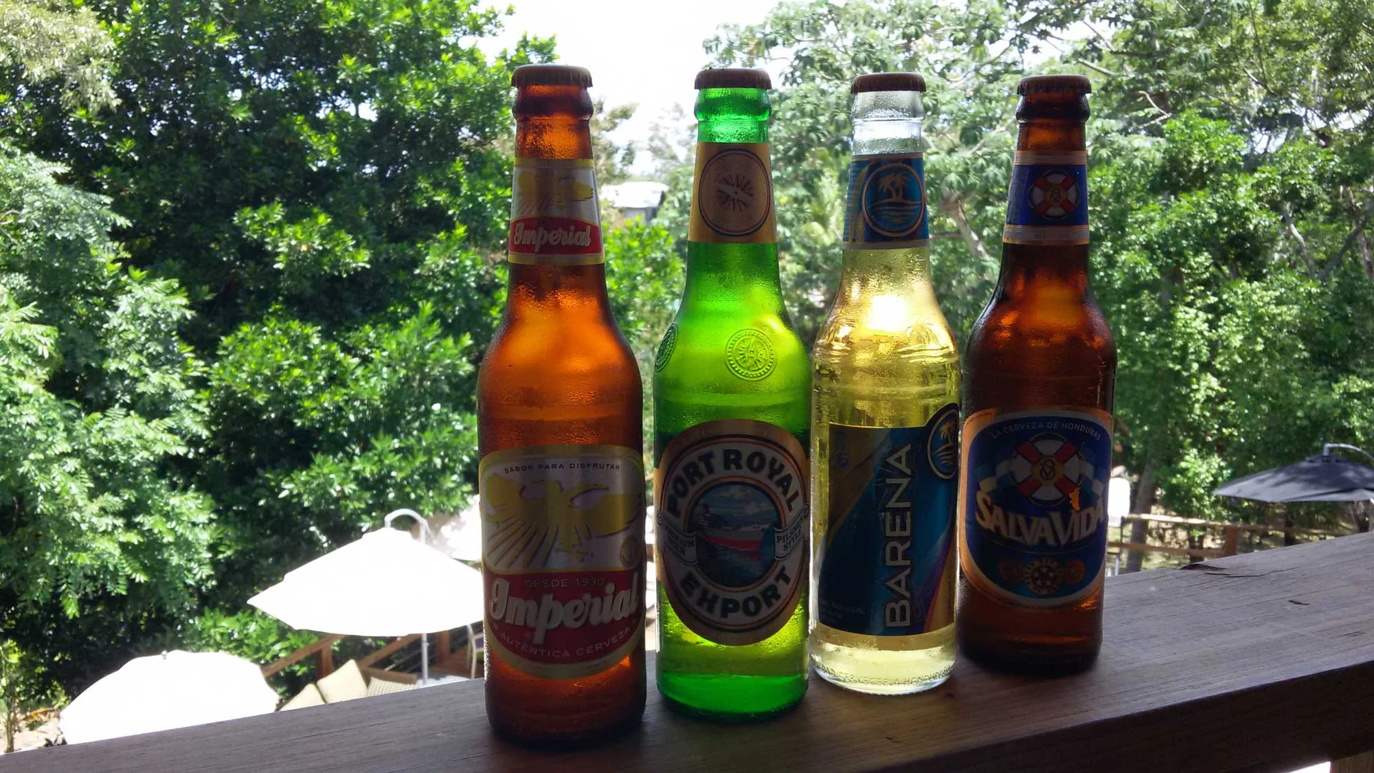 Local Honduran beers at Roatan Oasis