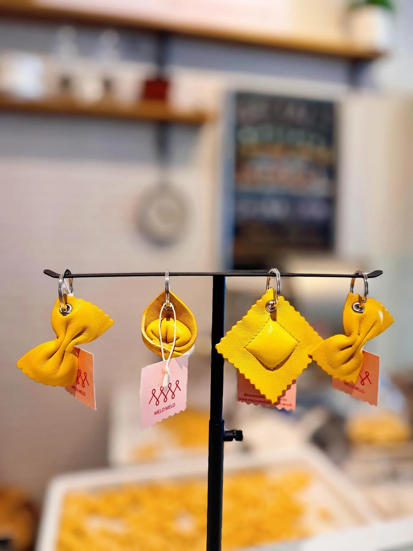 Introducing the new chef&rsquo;s pasta | pasta keychains by @melomelo.melomelo 🔑 available for purchase in store