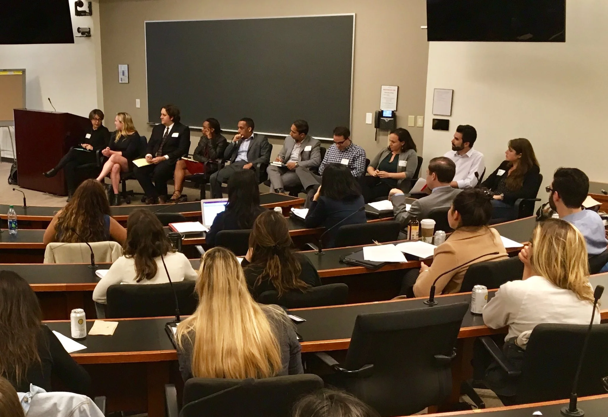 Panelists speak at a workshop on Tech Careers in the Public Interest