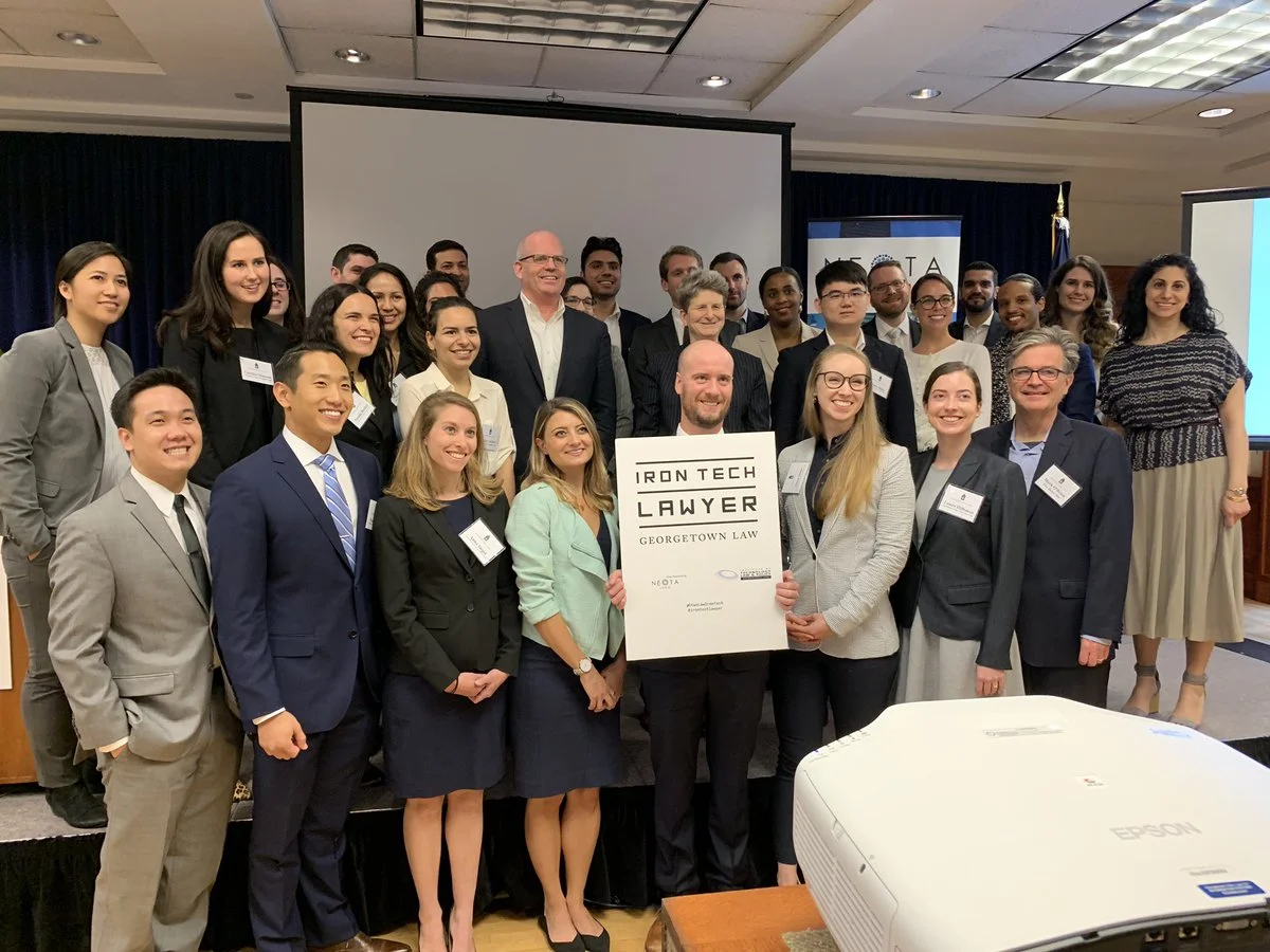 Students, faculty and judges at the 2019 Iron Tech Lawyer competition