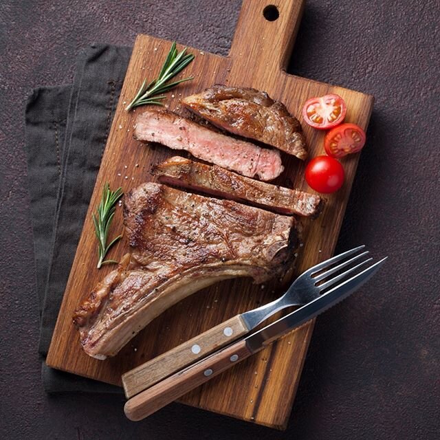 The AAA Cowboy Steak gets top grades for taste and looks.⁠⠀
⁠⠀
This thick bone-in Prime Ribeye is large enough to serve two. It&rsquo;s rich, juicy and very flavourful with generous marbling throughout. Everything a steak should be. The rib bone is f