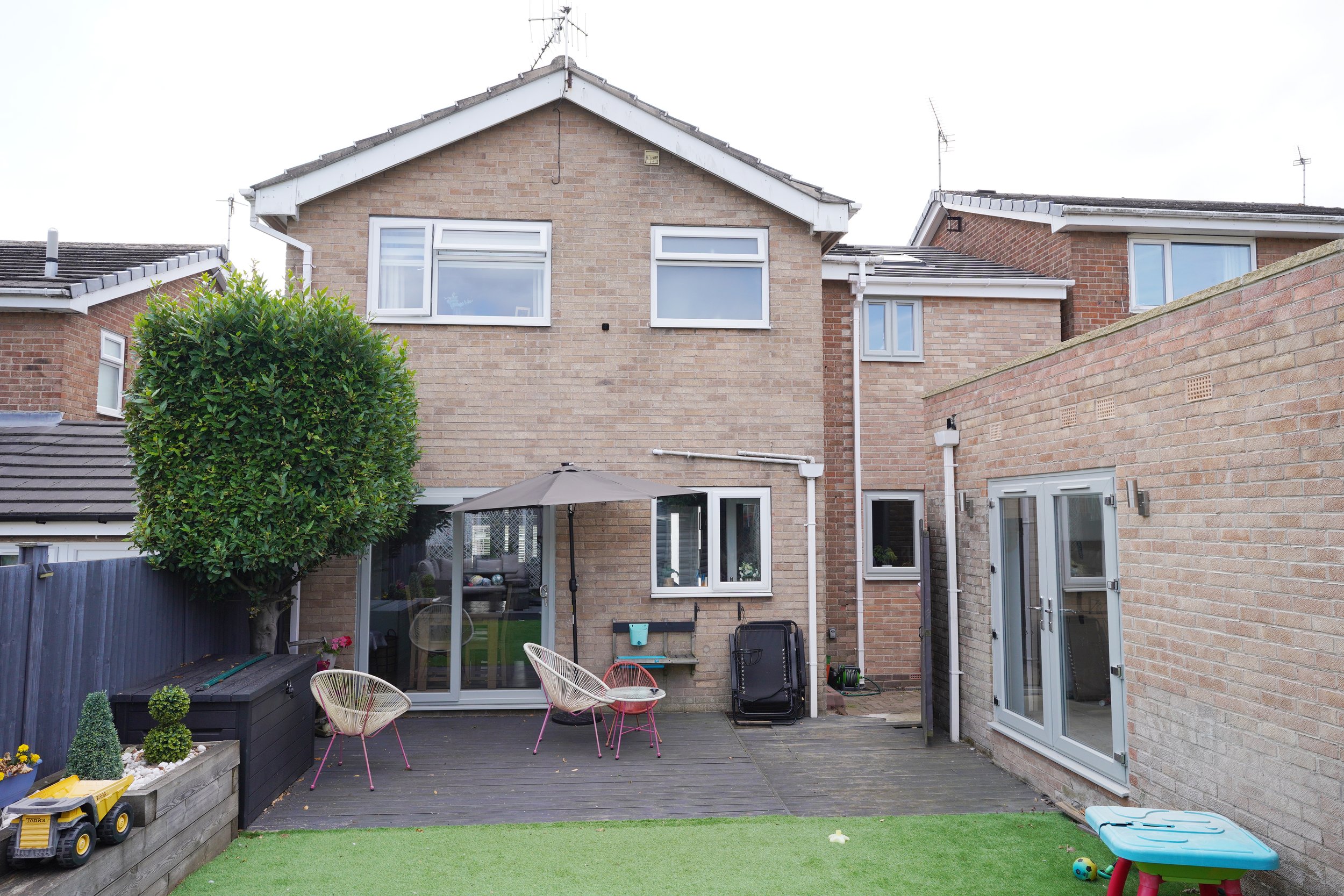 two storey side extension and garage conversion with green roof in Dronfield Woodhouse