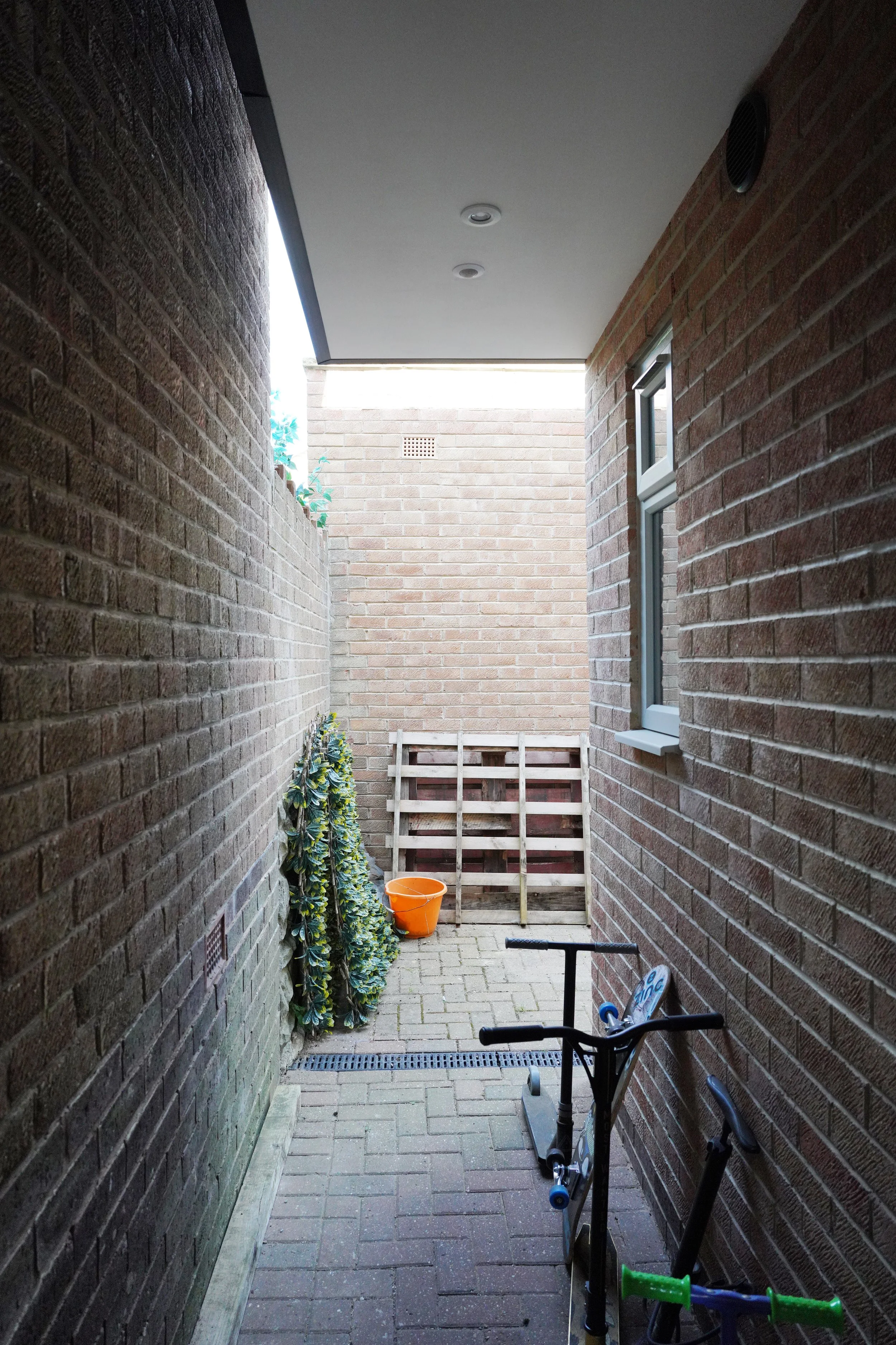 Two storey side extension in Dronfield Woodhouse, Sheffield; extension with pathway to garden