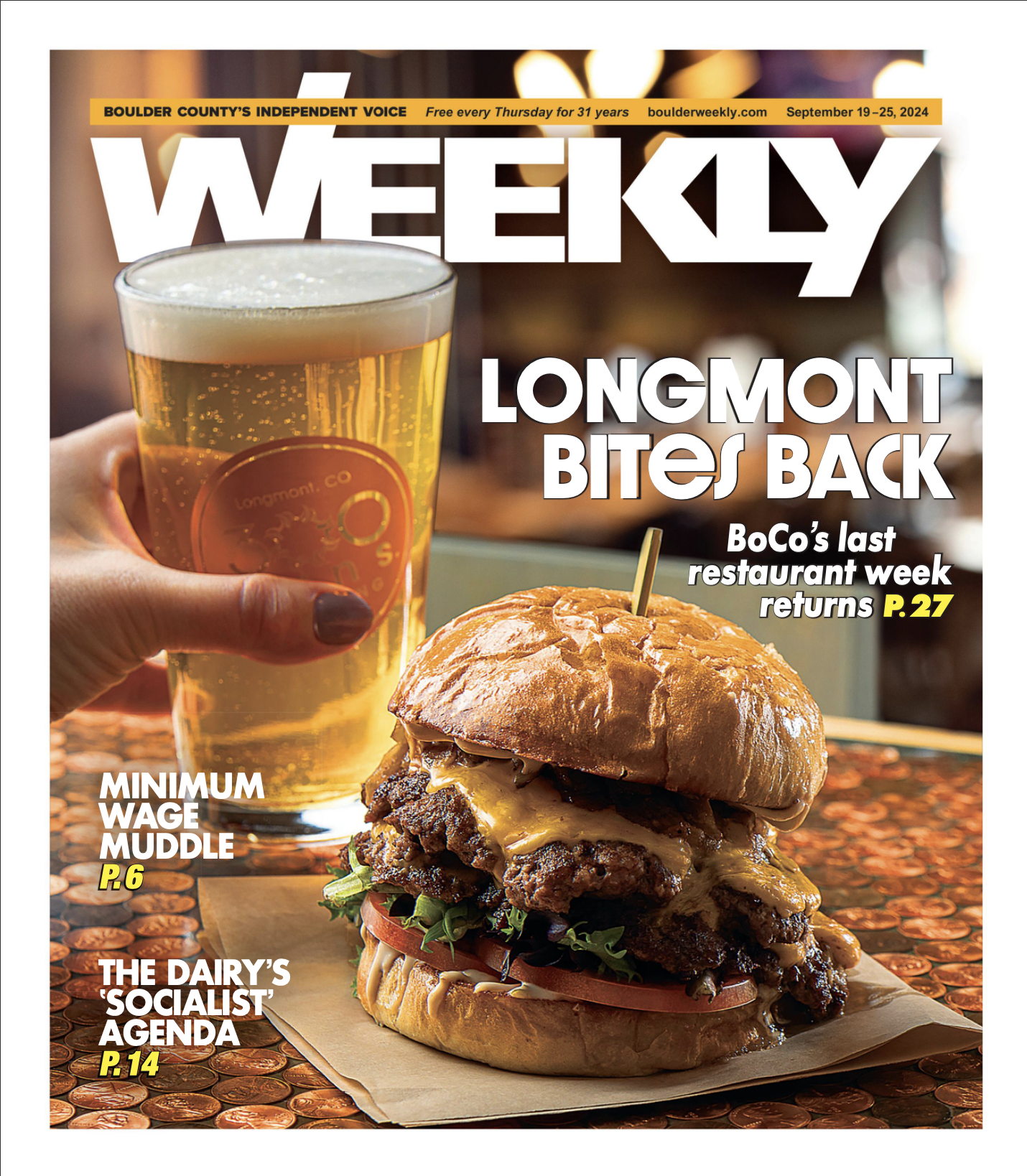 Boulder Weekly September 2024 Longmont Restaurant Week Cover Photo by Nathan Venzara