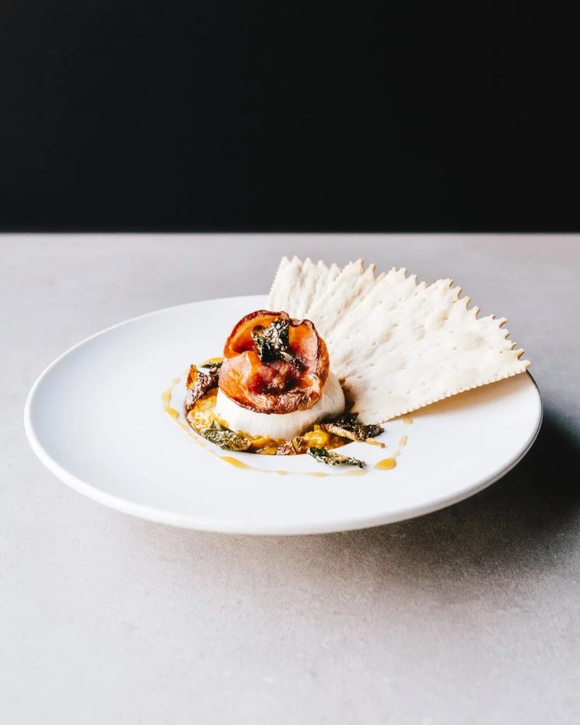 burrata with crackers and pancetta  (Copy)