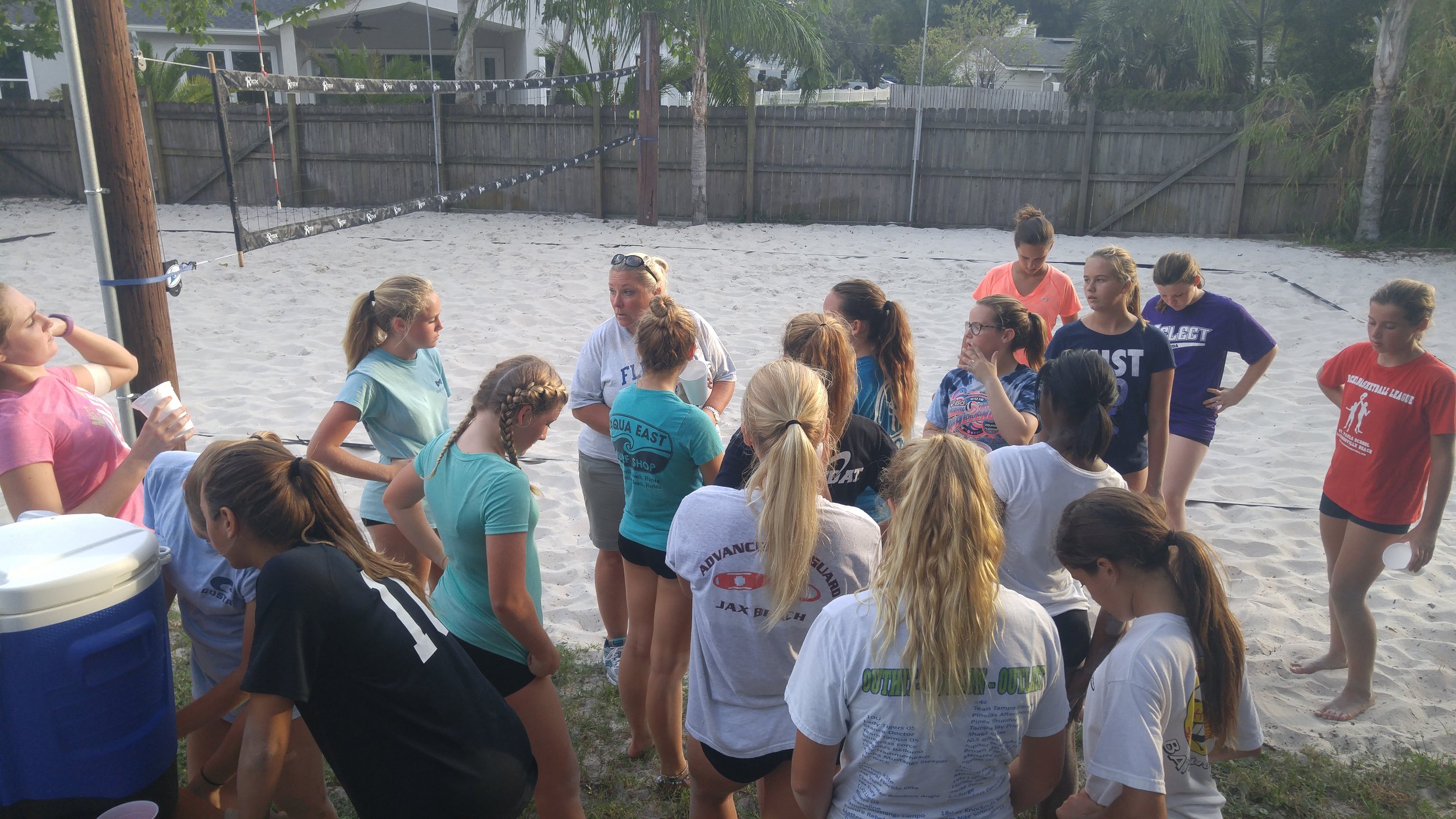 Jax Beach VB huddle