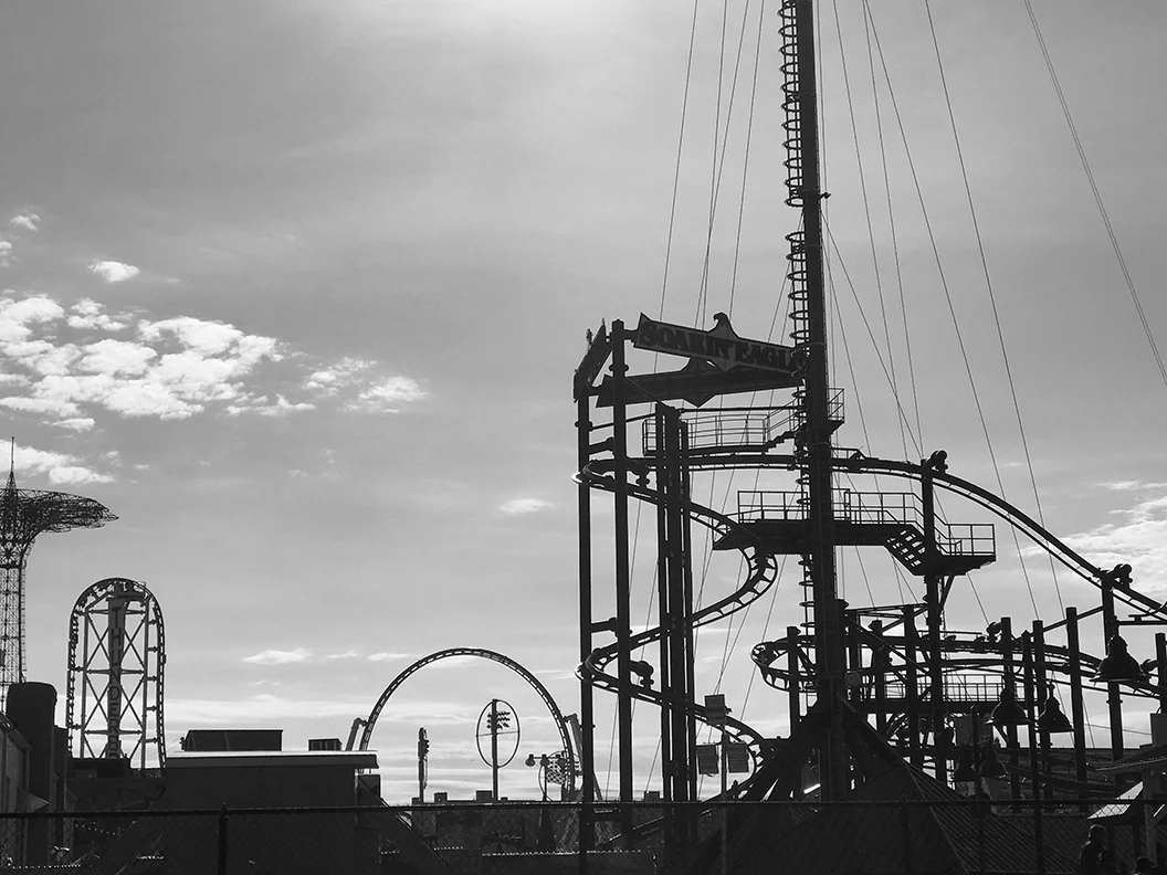 The Wonder Wheel Coney Is. - Black+White Photograph 12" x12"