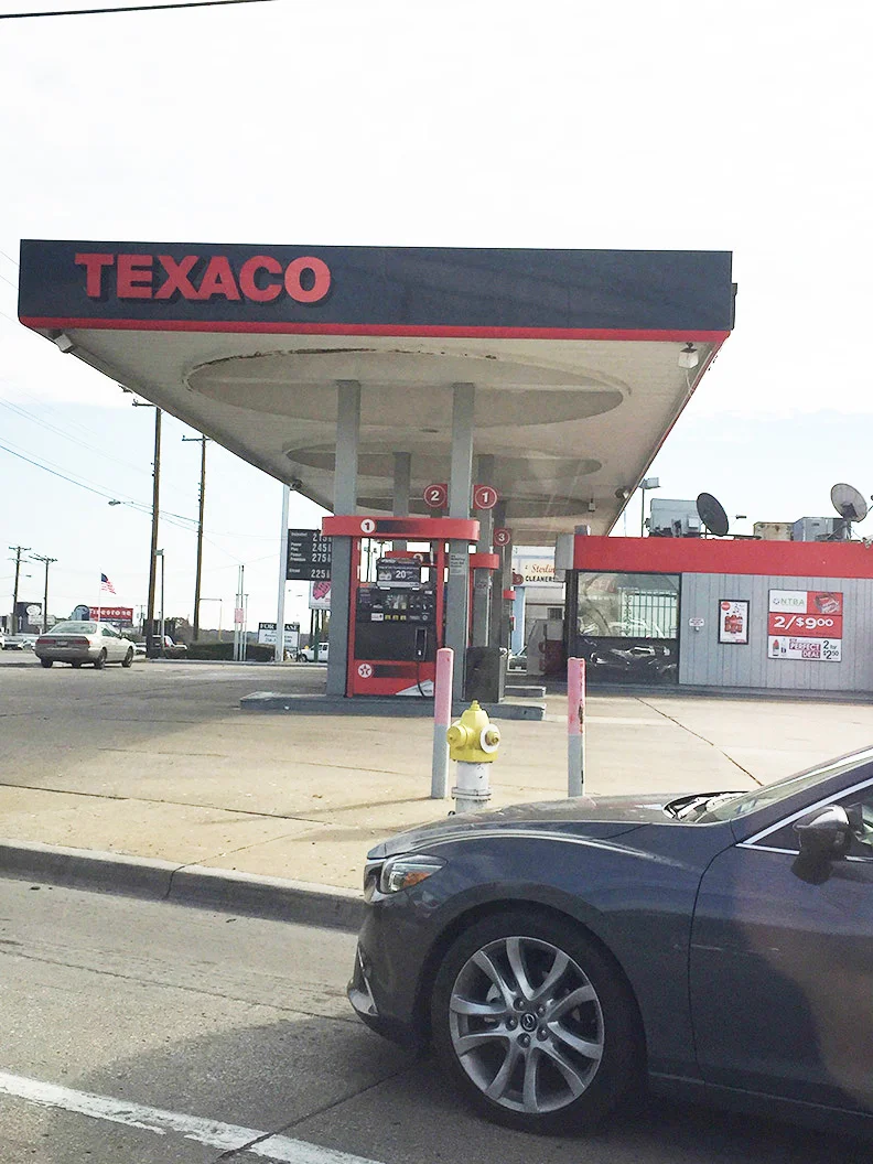 Texaco Gas Station - pastel on Paper - 13" x 18"