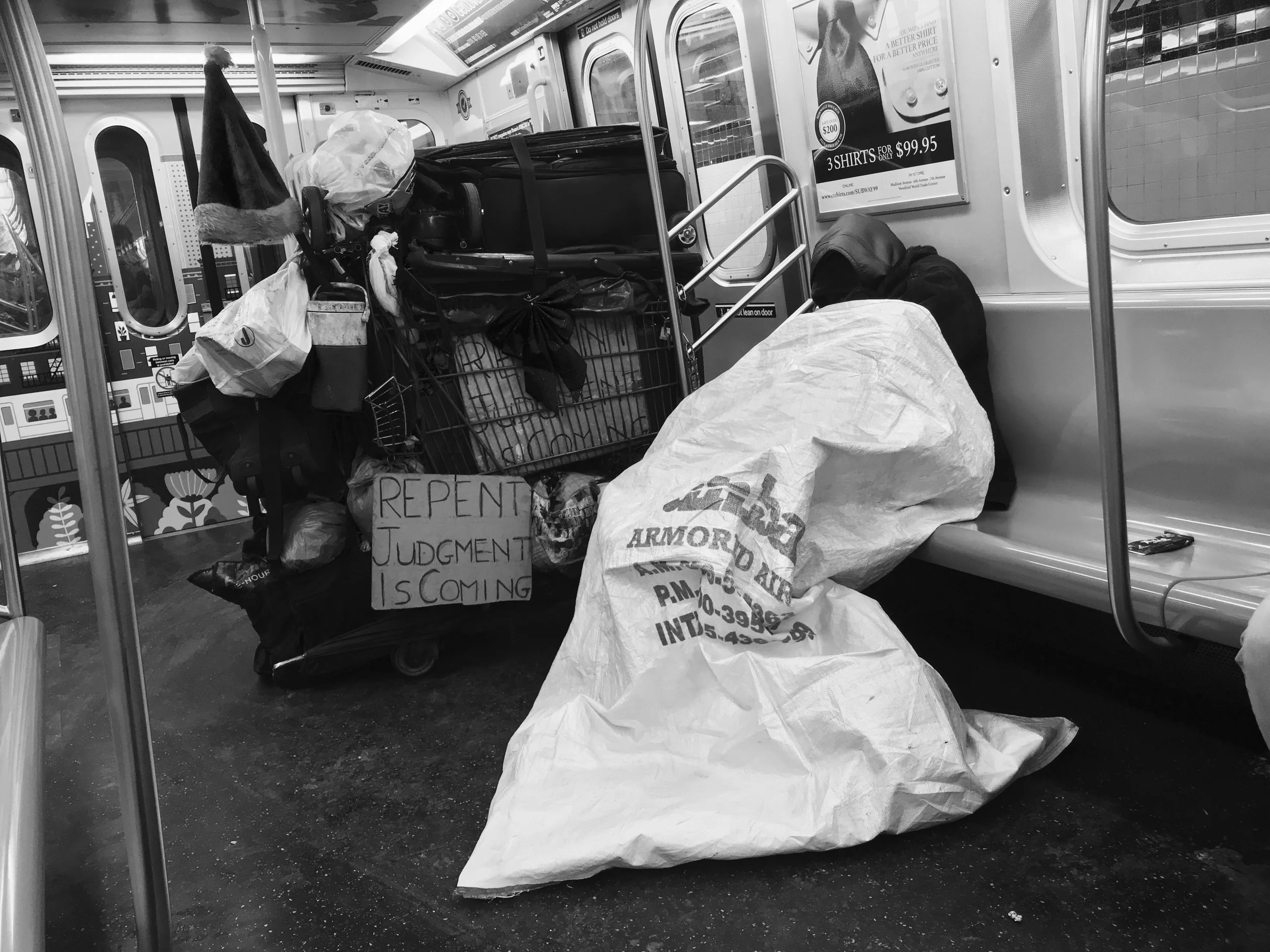 Subway Living 1 -  Black+White Photograph - 12" x 16"