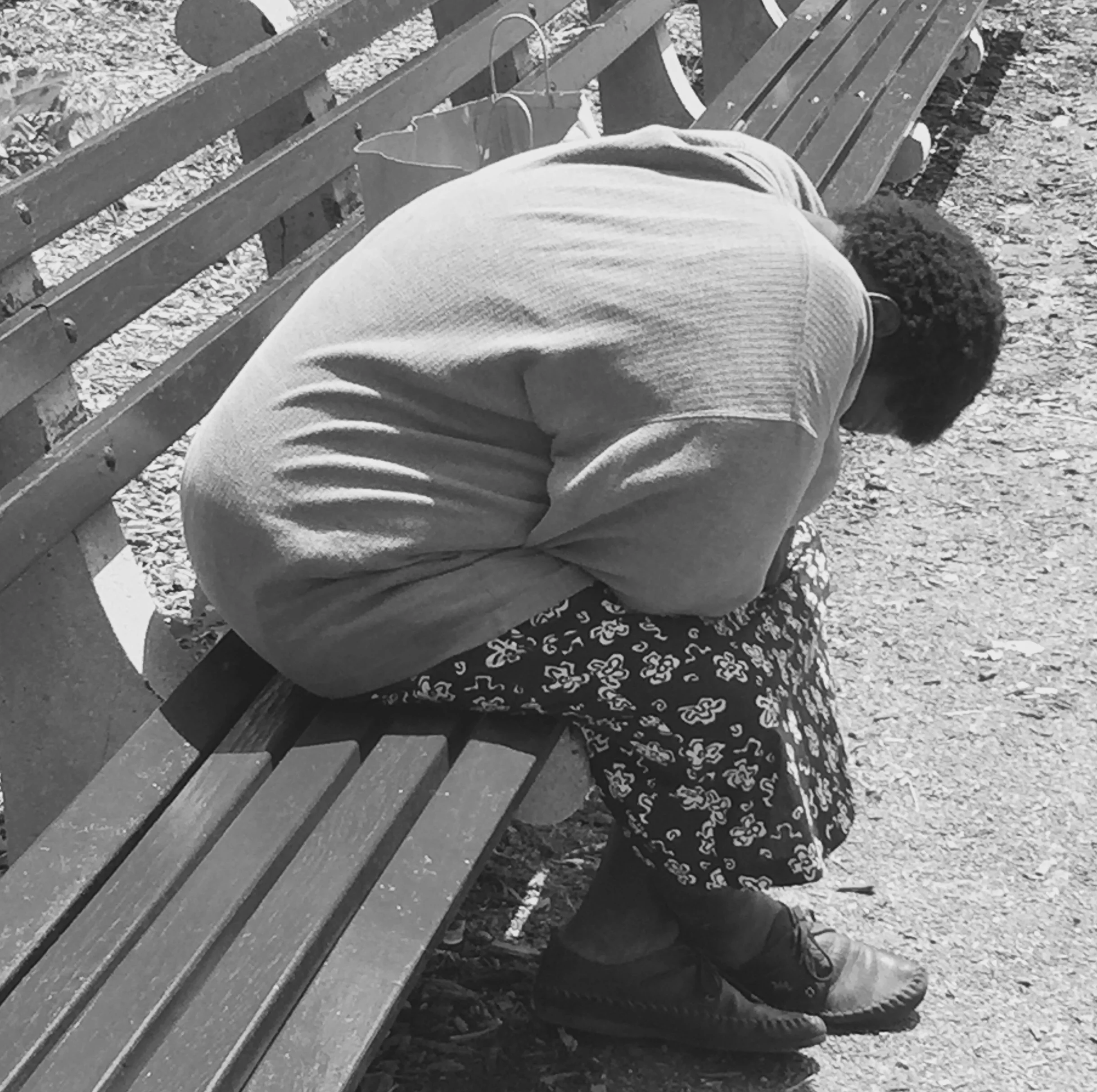 Sitting - Black+White Photograph - 12" x 12"