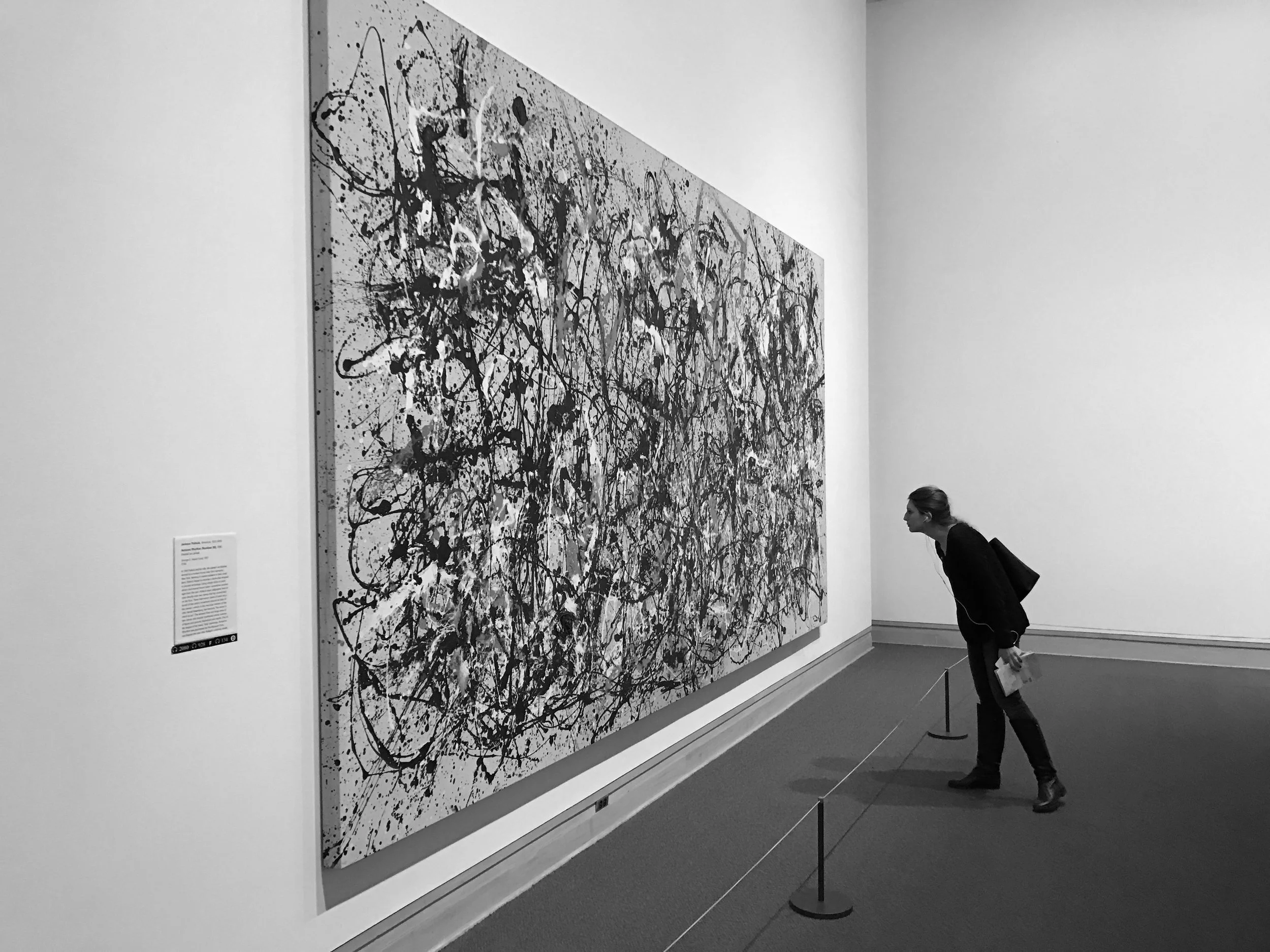 Looking at Art #1 - Black & White Photograph - 8" x 10"