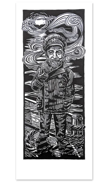 The Sea Captain - Black and White
