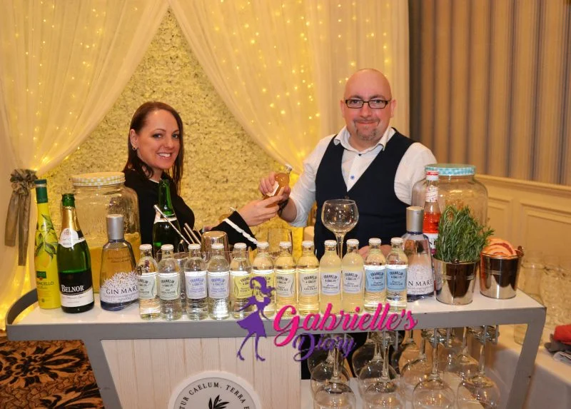 Stephen and Lisa busy at the Gin Mare Cocktail station