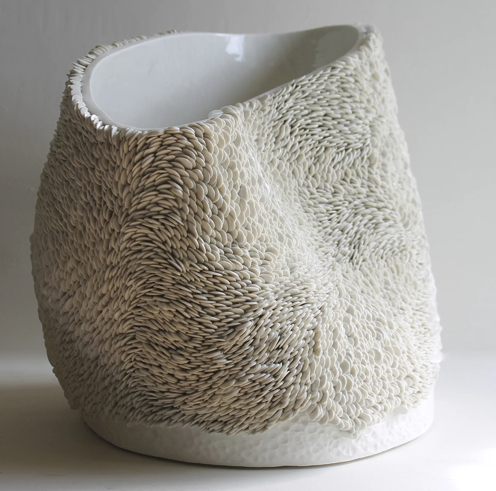 Large White Flow Pot