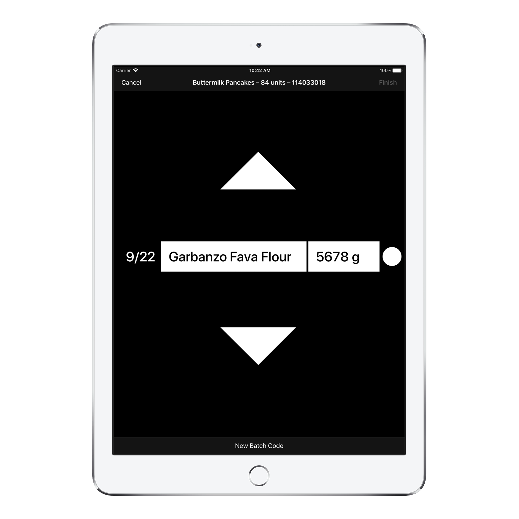 Guiding the user through mixing a batch of product