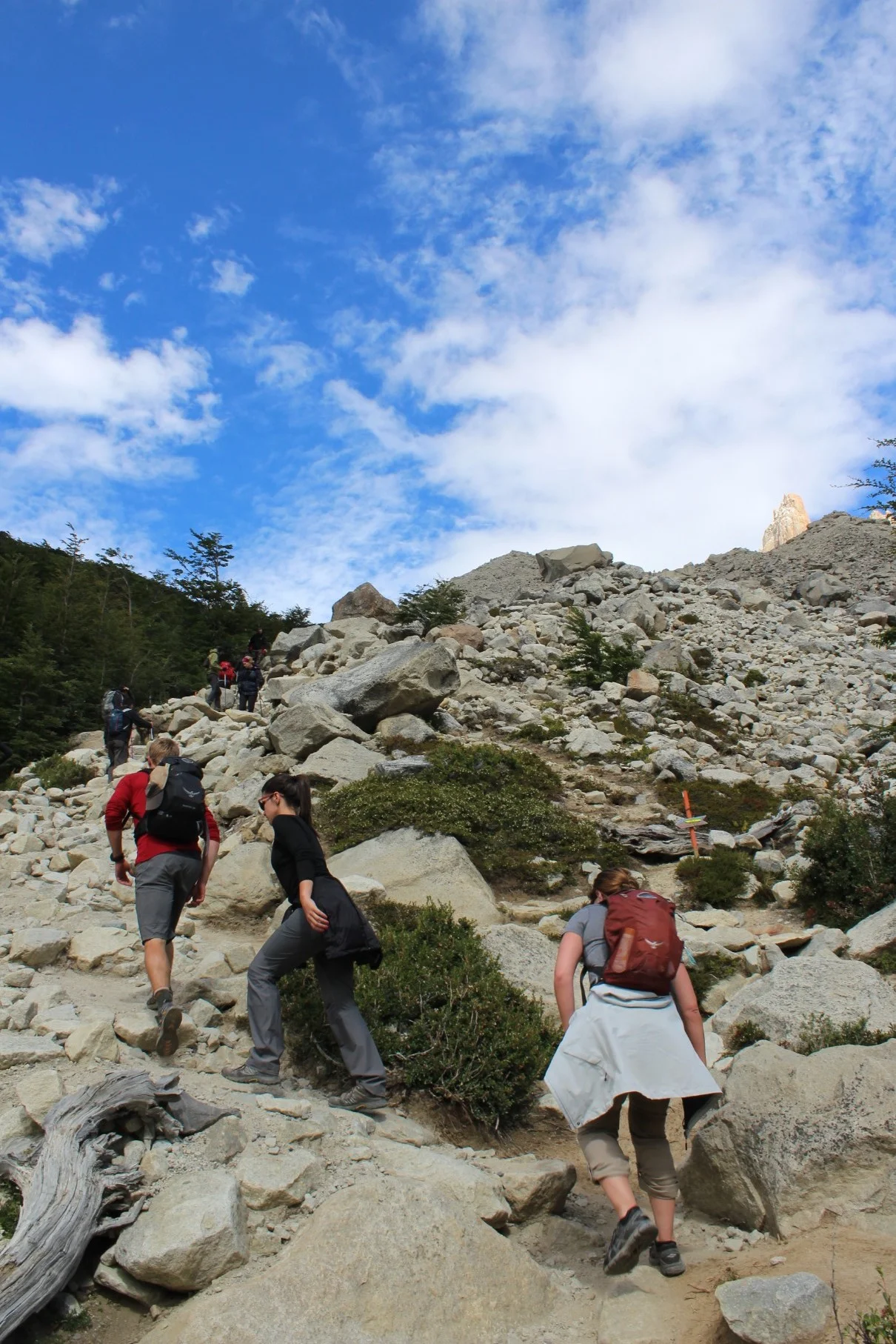 Steep climb to the Base las Torres
