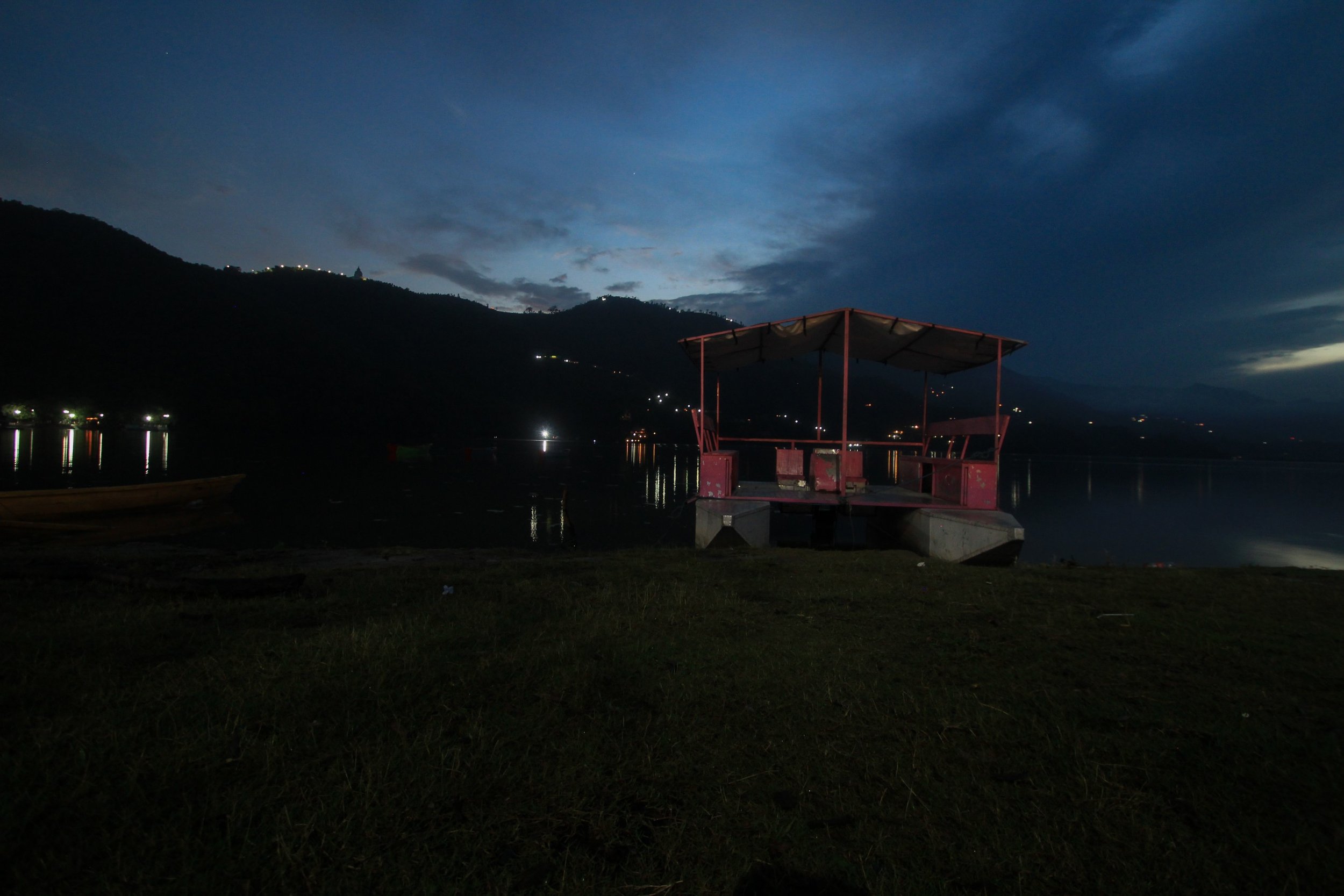 Sunset view on lake side