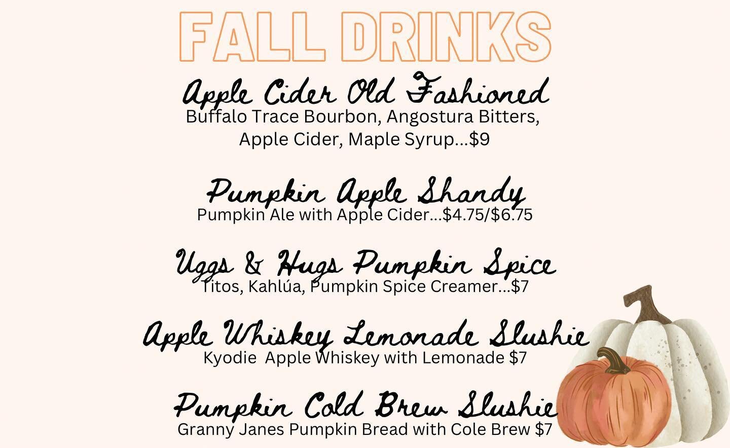 Join us for Urban Hay Day tomorrow 🎃 PLUS 🎃 check out our new Fall Drink Menu