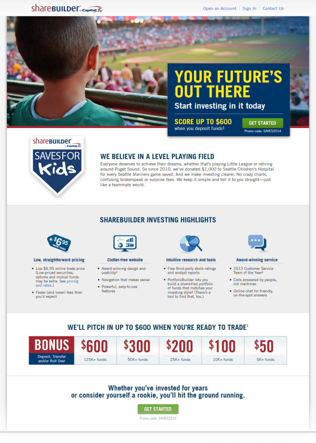 Signage included a URL that directed to this landing page.