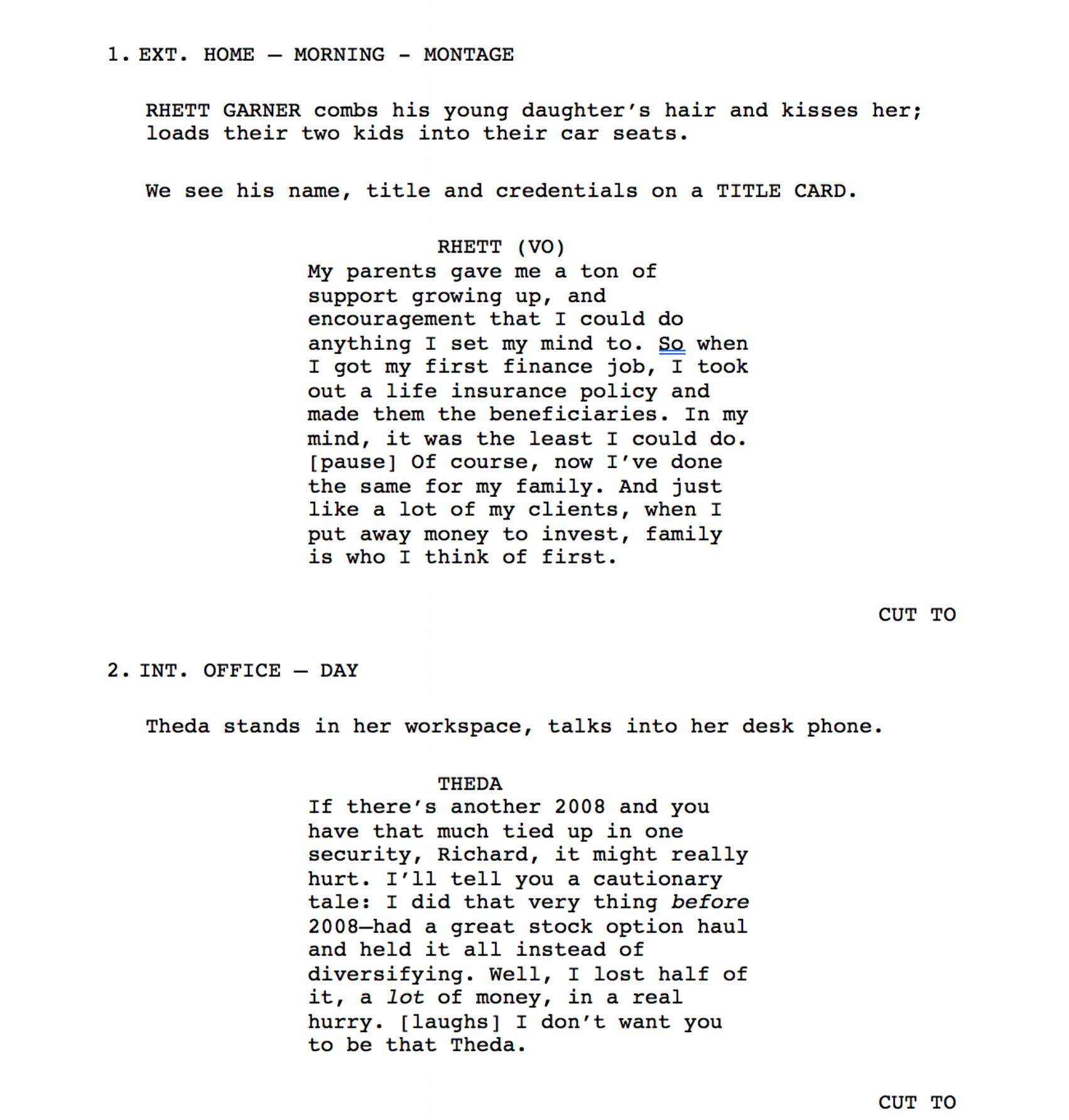 A script excerpt that reflects how I melded advisors' actual voices with Capital One Investing's voice. The dialogue is an amalgamation of their words, my intent to create an emotional connection, and the company's intent to drive adoption of this new service.