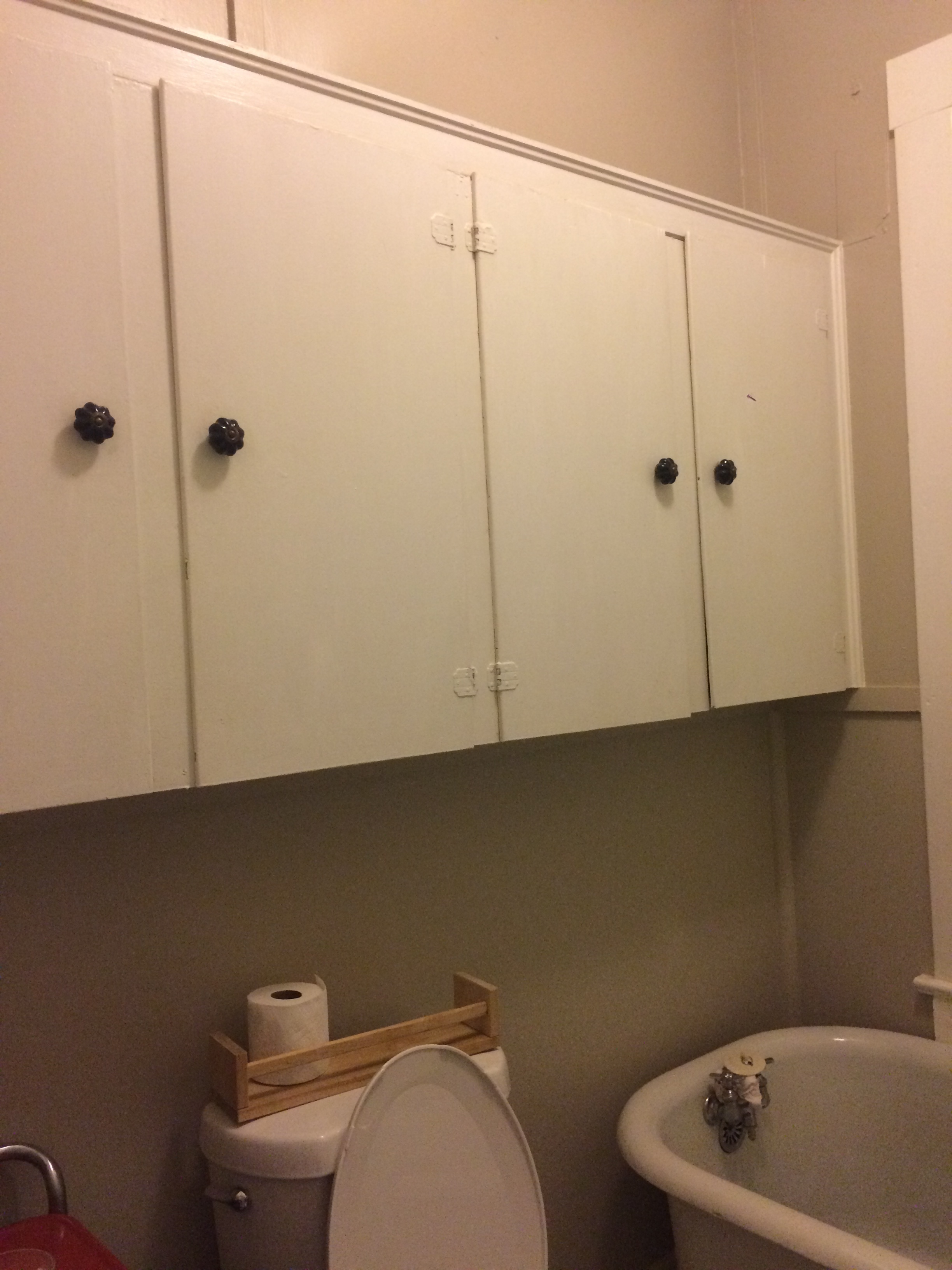 Old black cabinet pulls.