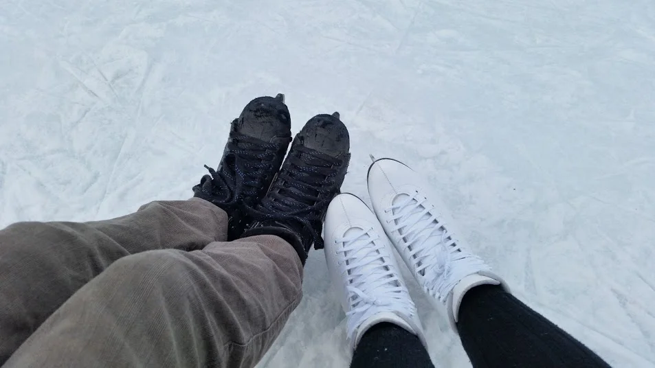 Two Winters ago we went pond skating in Montreal! I was a little rusty but it was fun!