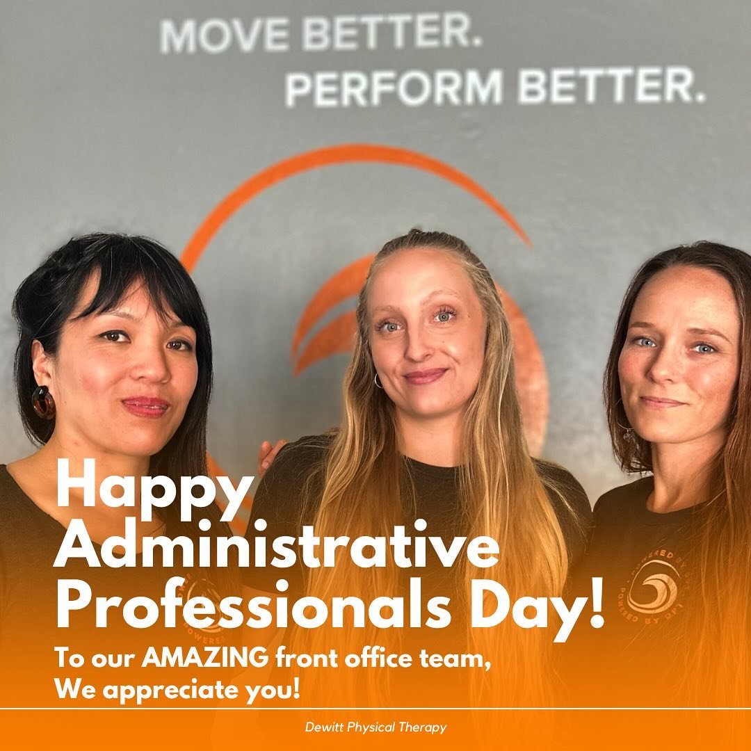 Happy administrative professionals day to our amazing front office team! Your dedication, organization and attention to detail are truly appreciated. Here&rsquo;s to you and all that you do to support our team and contribute to the success of DPT!