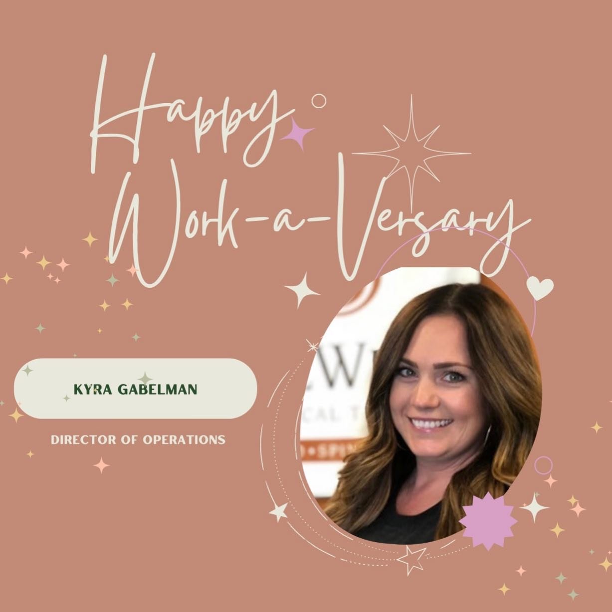 Happy work-a-versary to our incredible Director of Operations, Kyra! 

11 years ago, Kyra started as a part-time patient coordinator and has seen our business grow from our earliest version. Along the way she has helped shape DeWitt PT into what it i