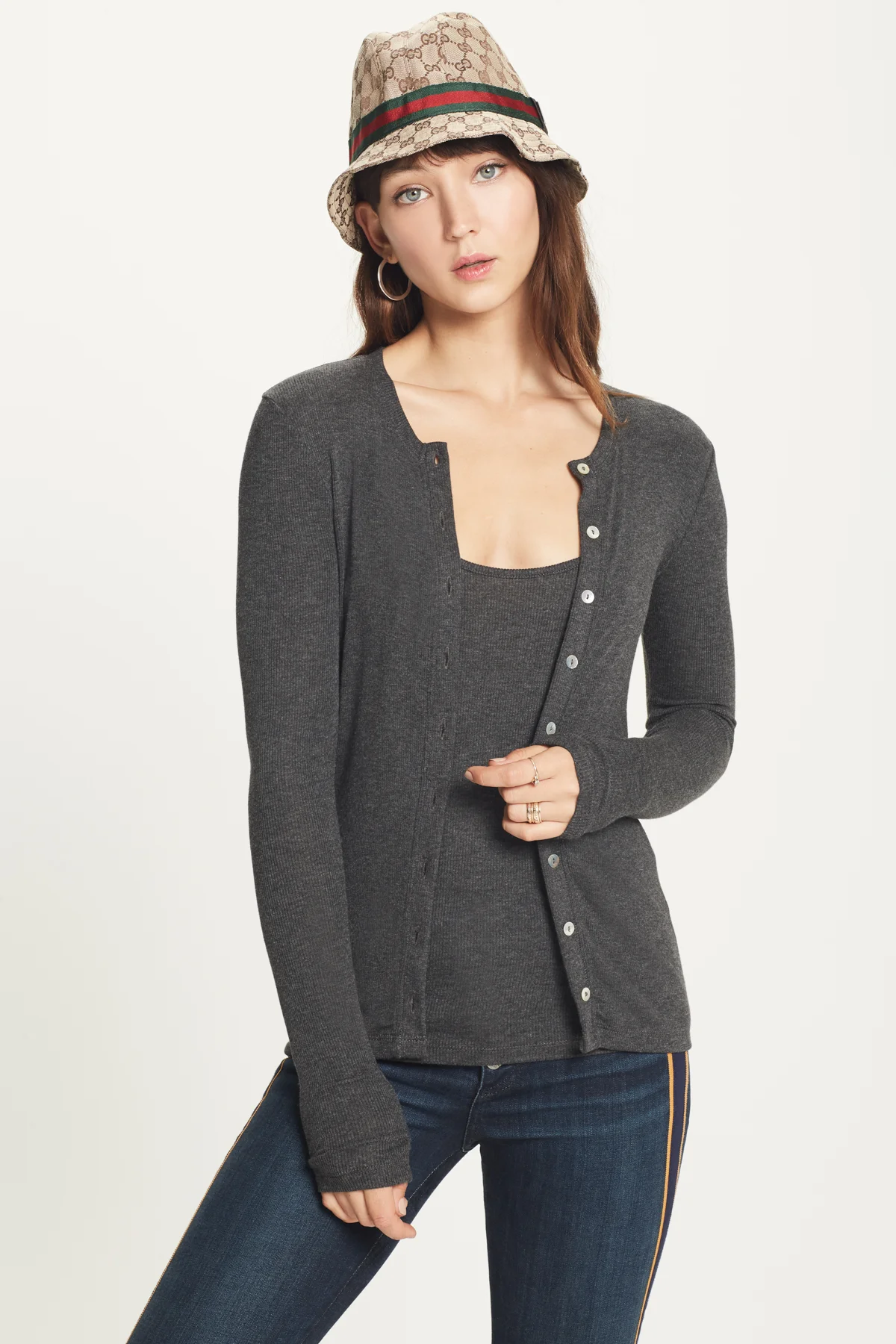 Charcoal Heather Rib