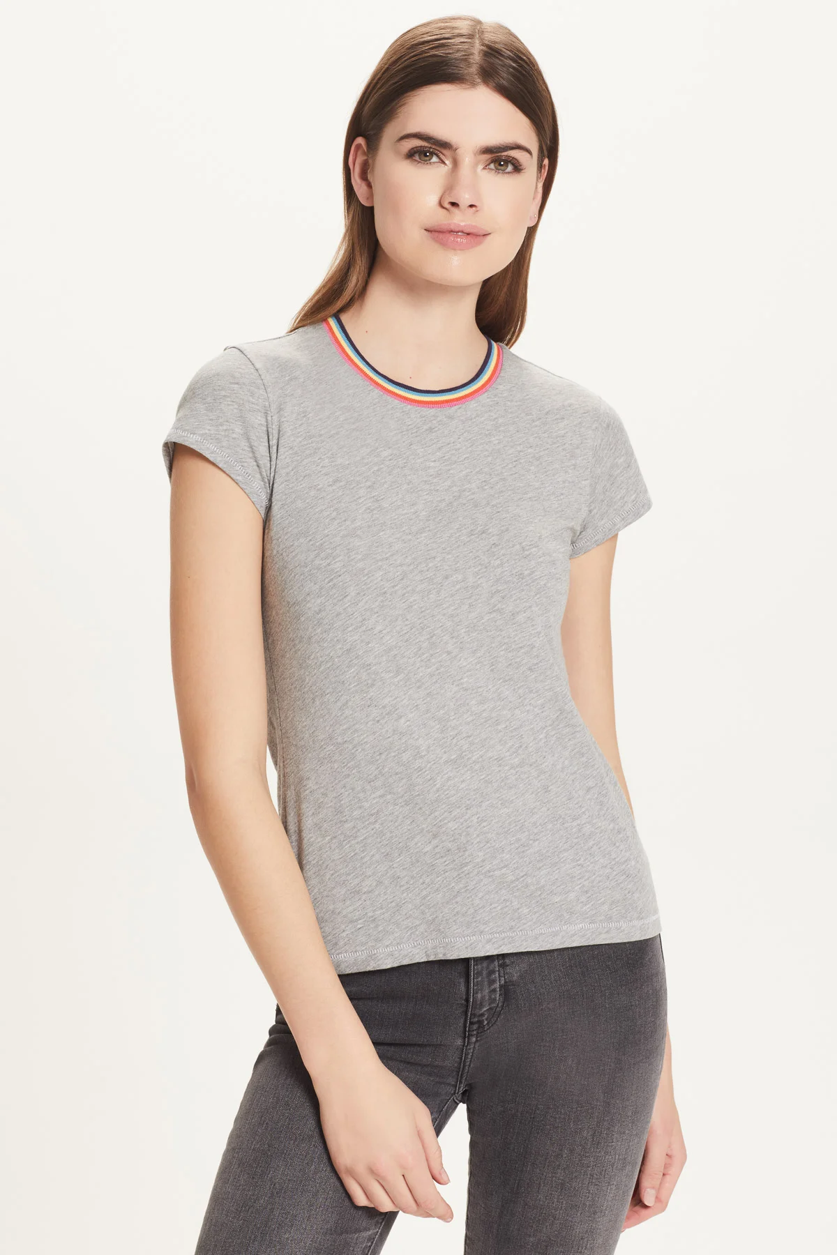Gray Heather / Rainbow Tipping