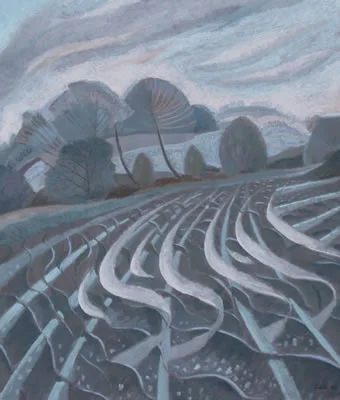 Ploughed Field in Light Snow - SOLD