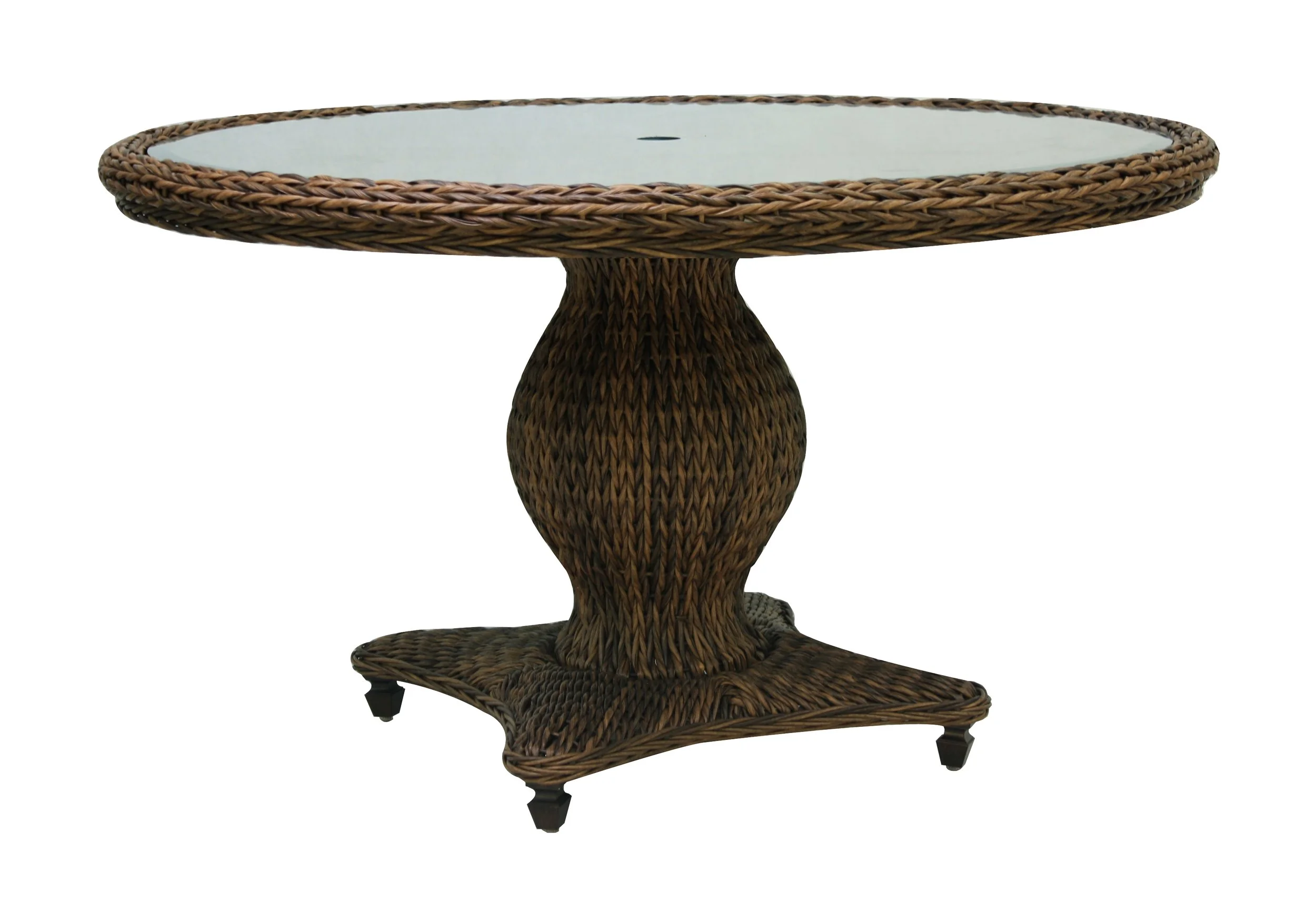973860 Antigua 61" Round Dining Table *see Book (973860TW Antigua Woven Top & Glass) (973860B Antigua 61" Round Dining Table Base) 61" x 61" x 30.2"