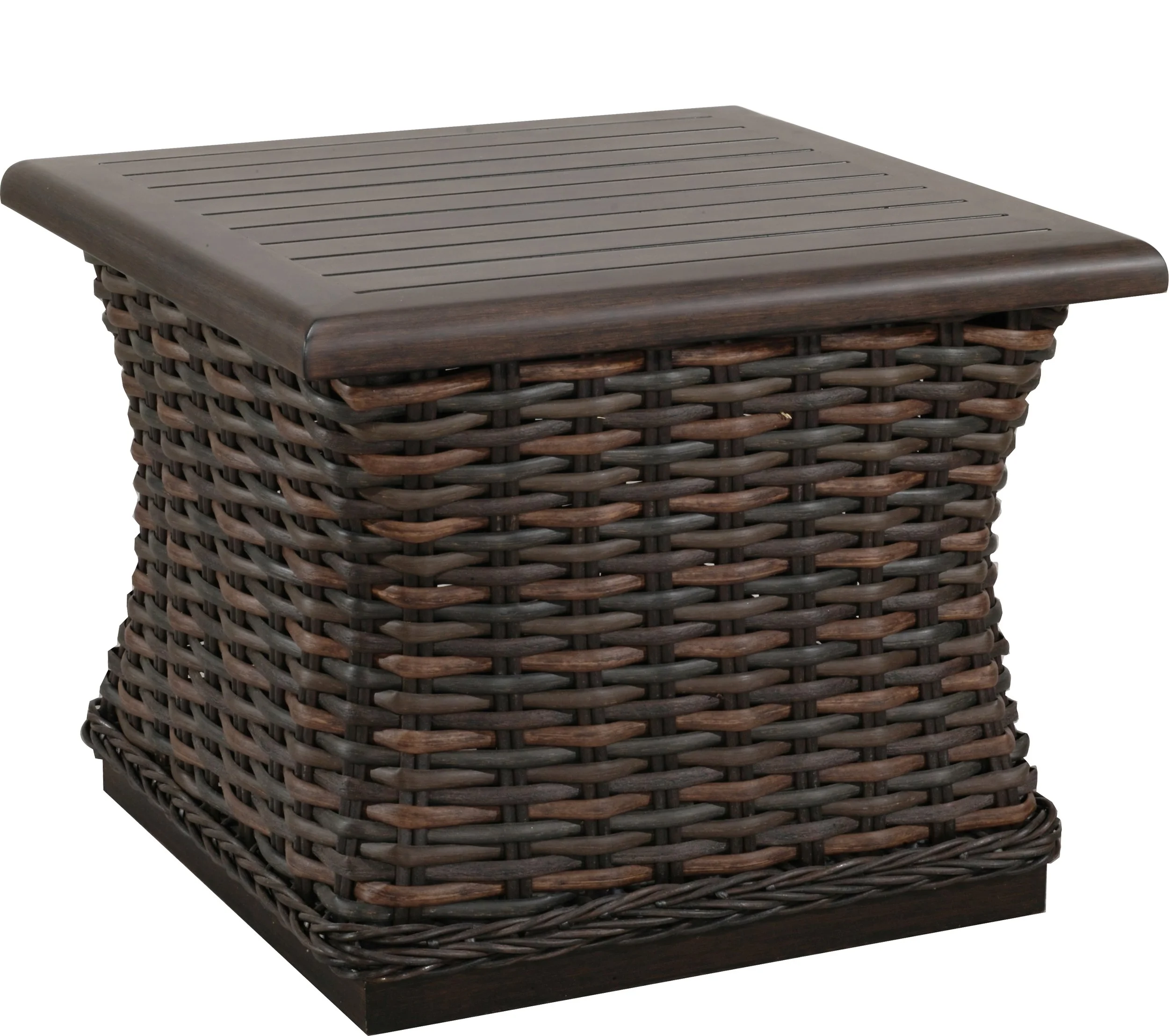 971222B Catalina Woven End Table Base (Base only) * See Book (Top : W-23S Farnham Aluminum Faux Wood Top) 19.5" x 19.5" x 17.5"