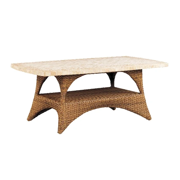 970205B Cayman Coffee Table Base (Top : BC-2347 Regent Aluminum Faux Stone Top) 35" x 21" x 17.5"
